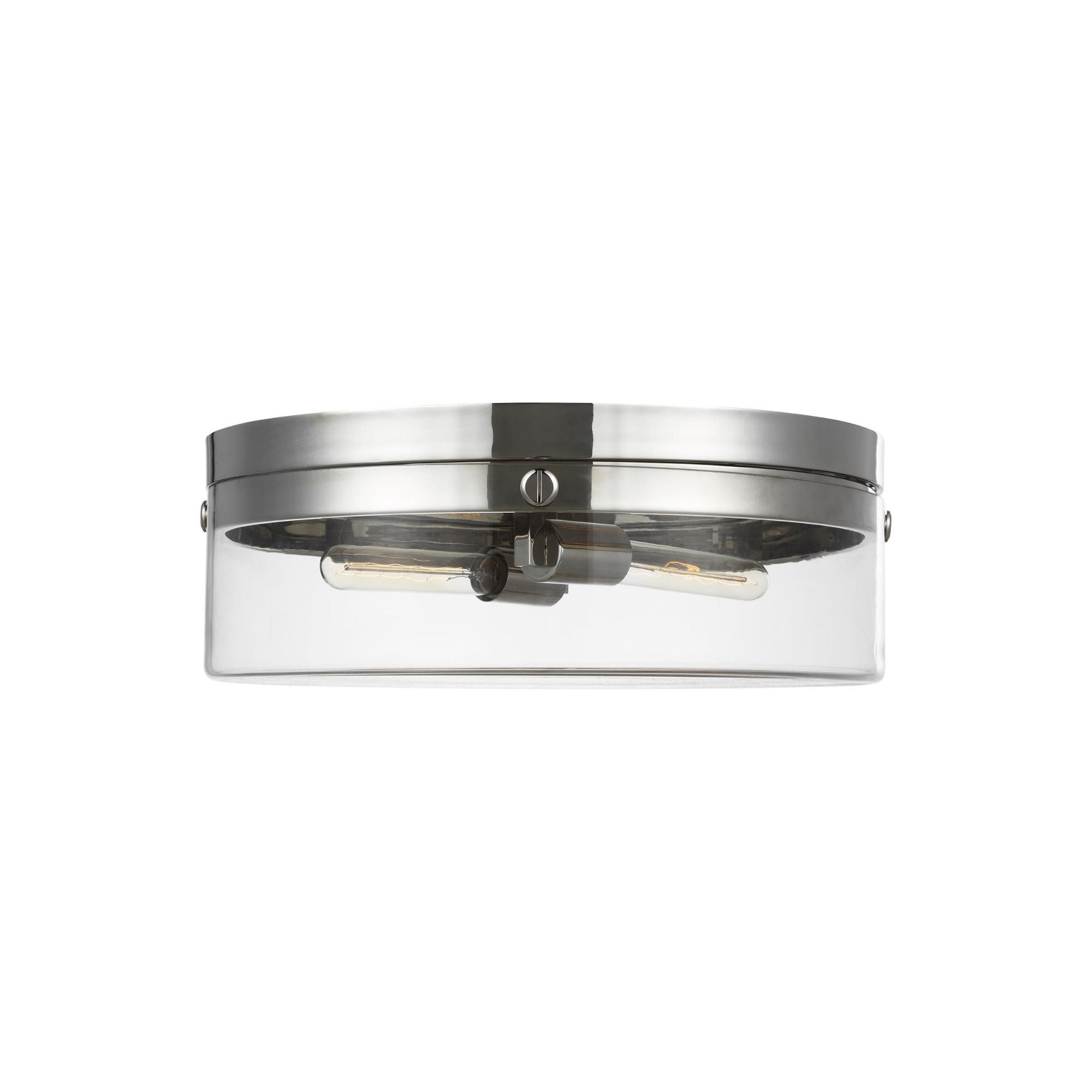 Chapman & Myers Garrett Large Flush Mount in Polished Nickel