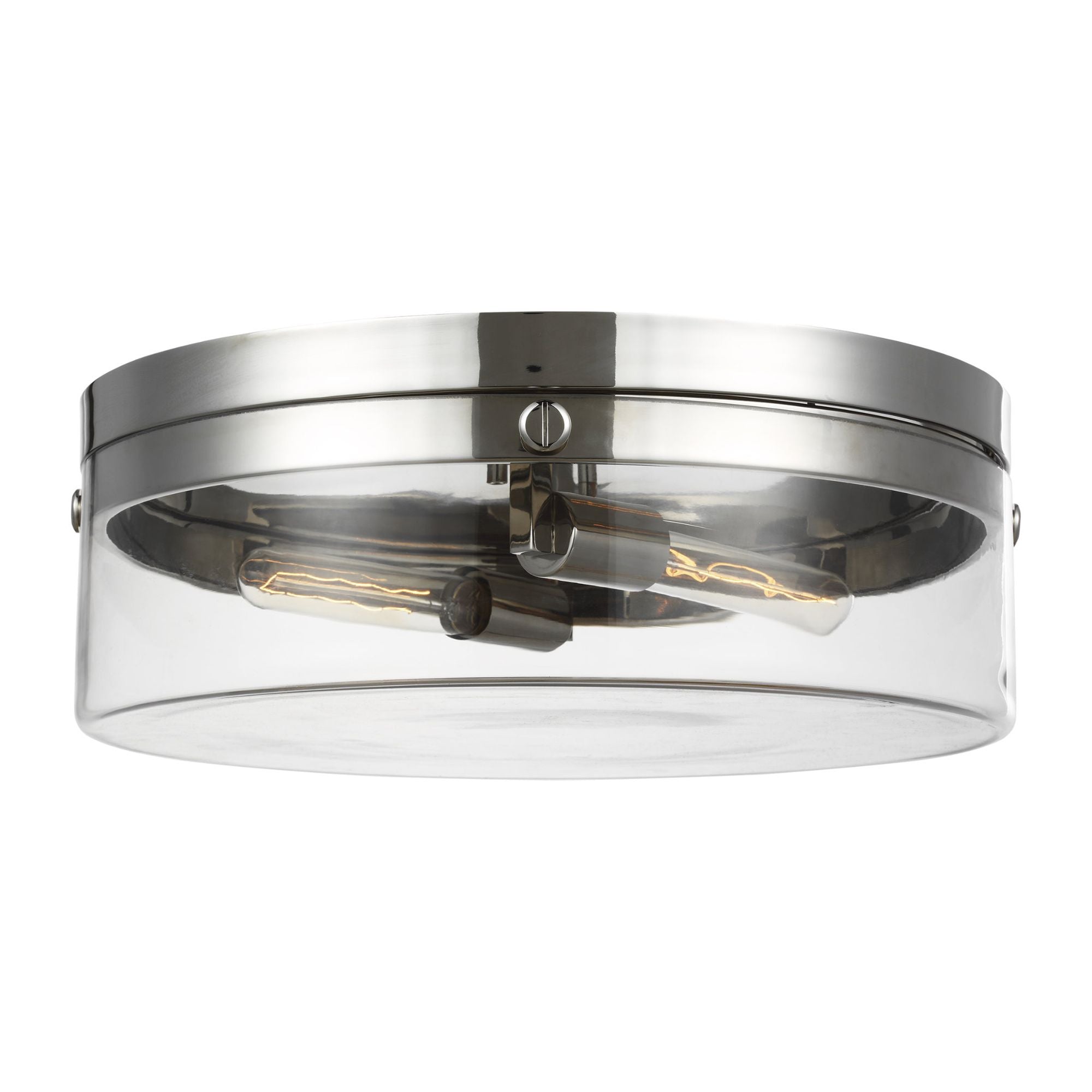 Chapman & Myers Garrett Large Flush Mount in Polished Nickel