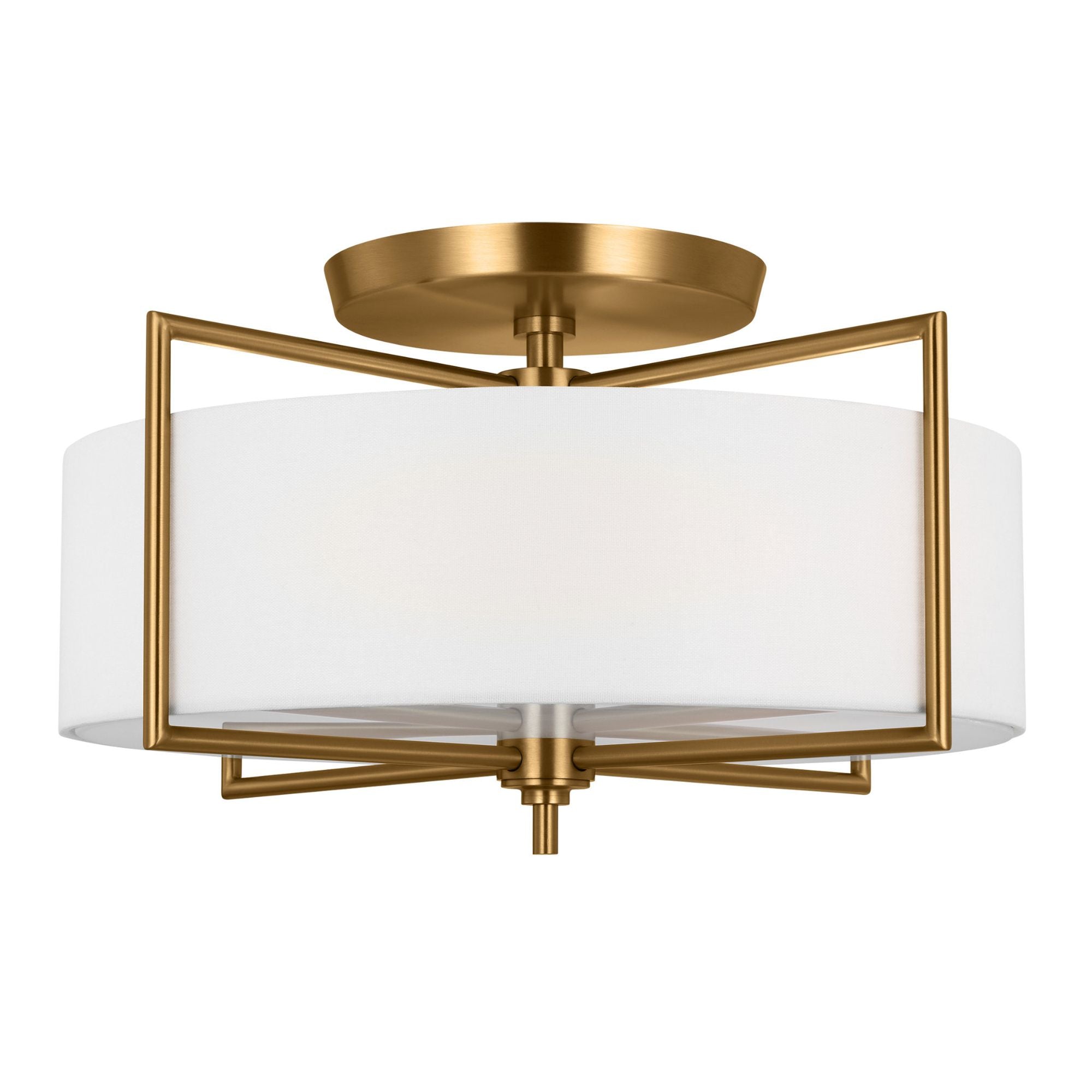 Chapman & Myers Perno Large Semi-Flush Mount in Burnished Brass