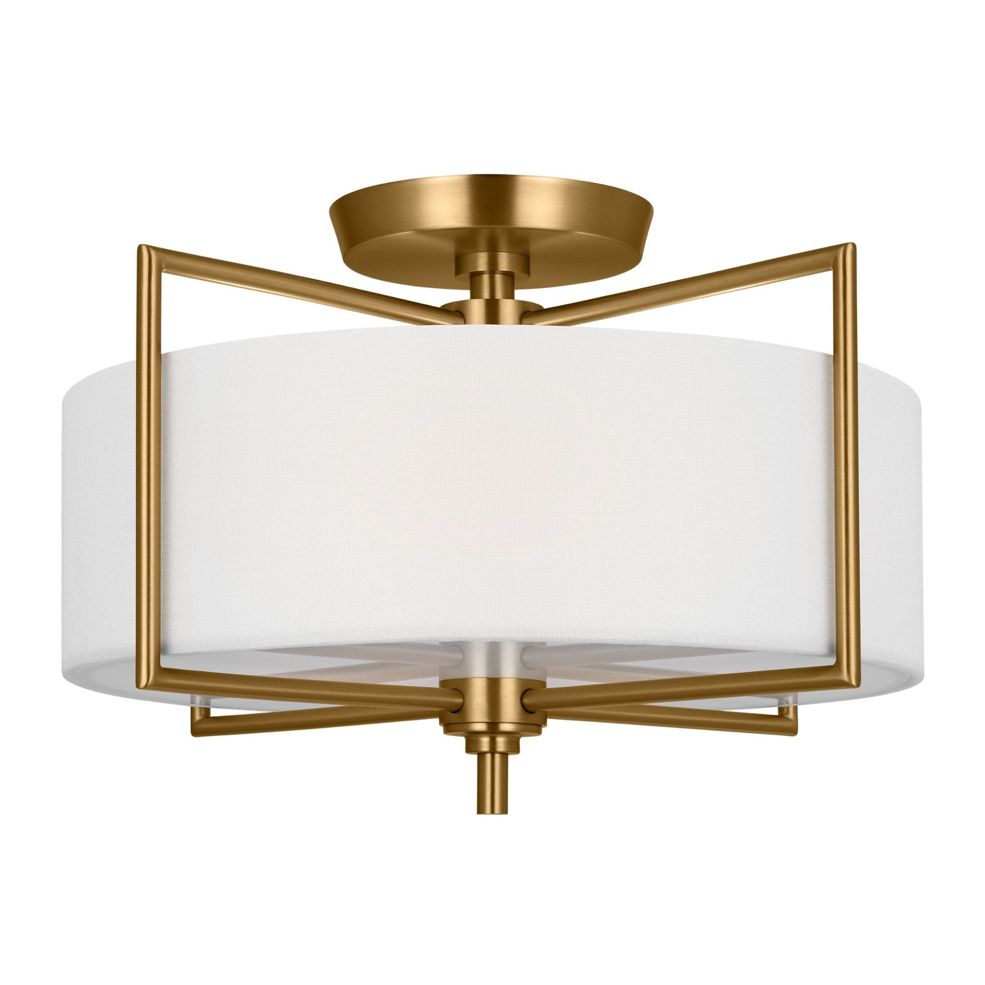 Chapman & Myers Perno Medium Semi-Flush Mount in Burnished Brass
