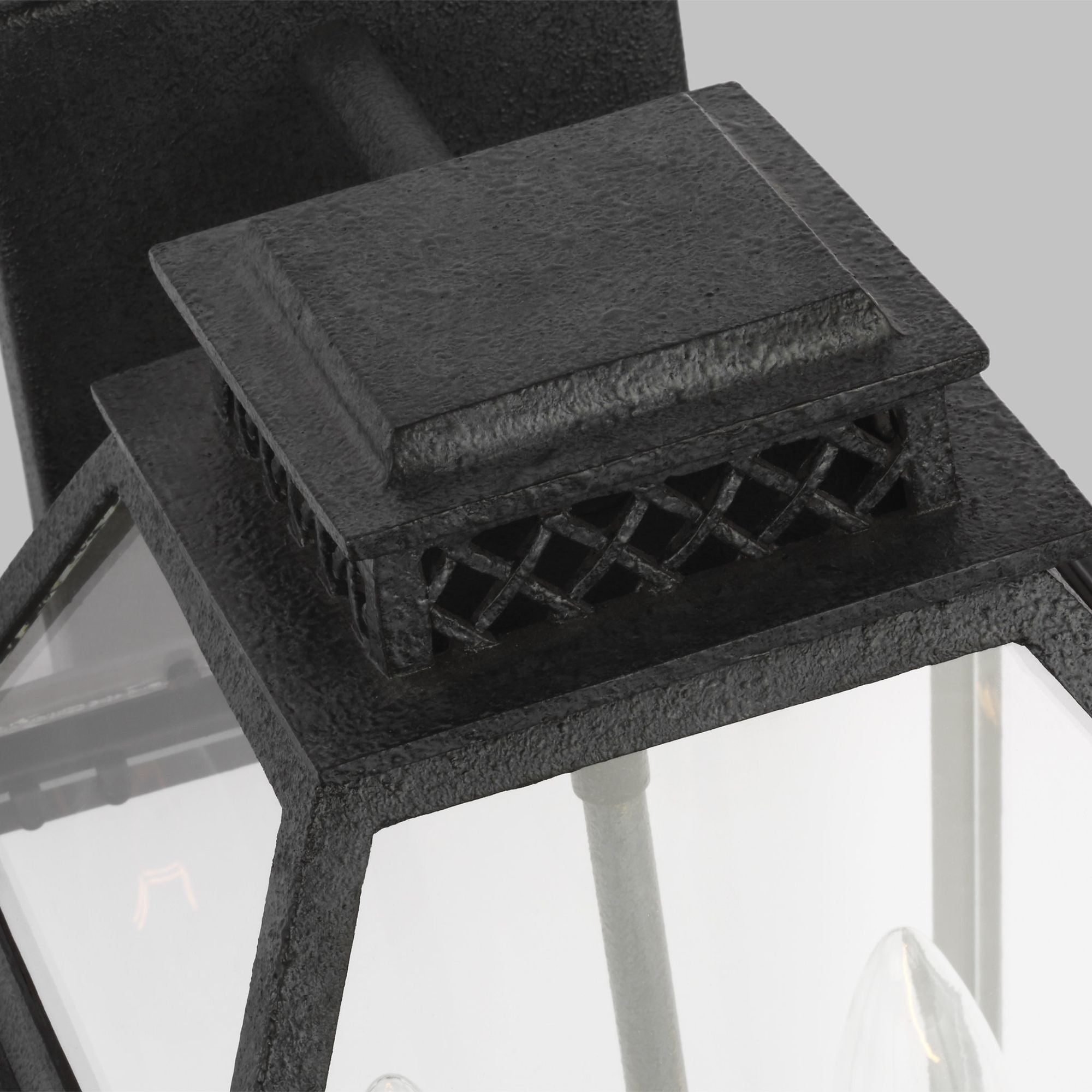 Chapman & Myers Falmouth Small Outdoor Wall Lantern in Dark Weathered Zinc