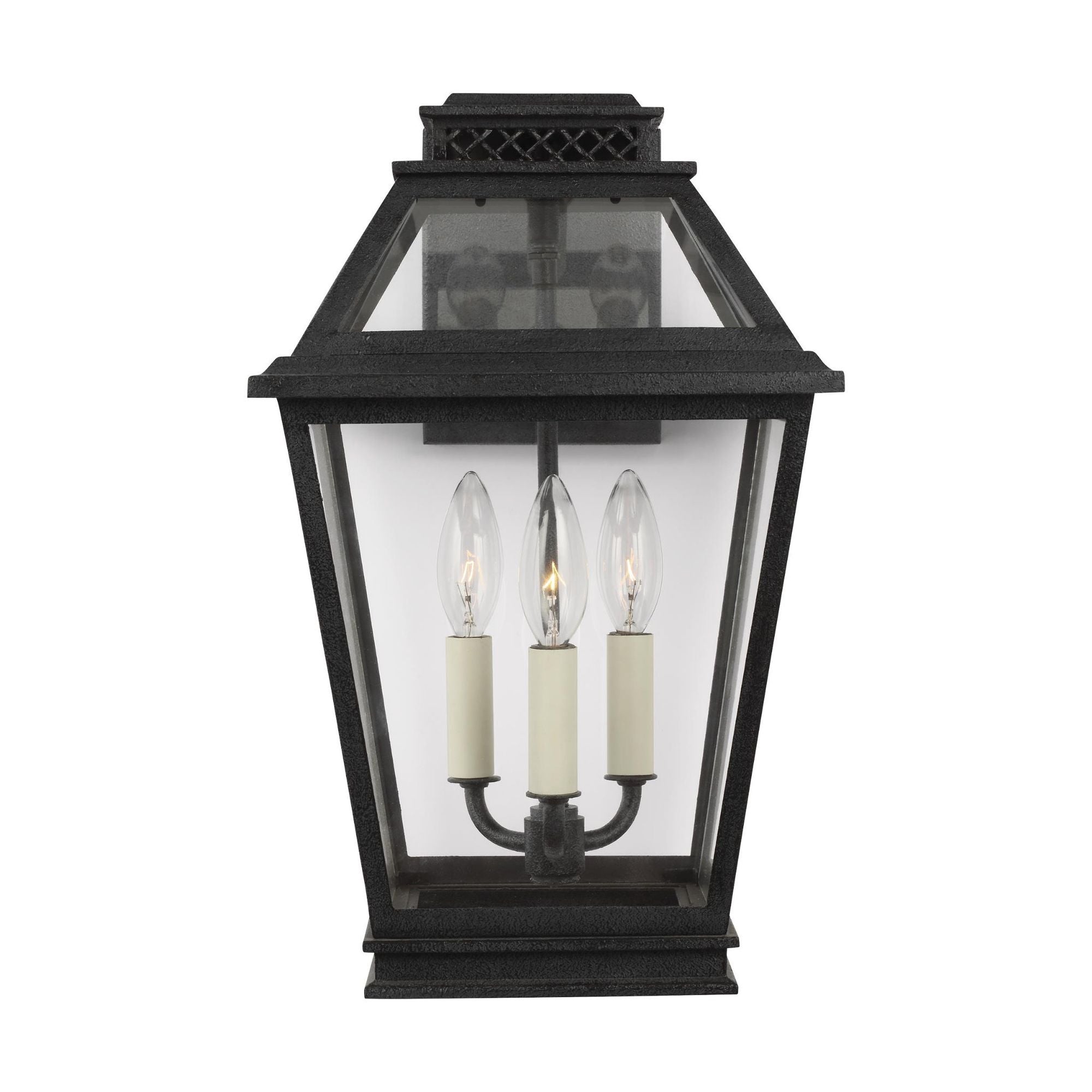 Chapman & Myers Falmouth Medium Outdoor Wall Lantern in Dark Weathered Zinc