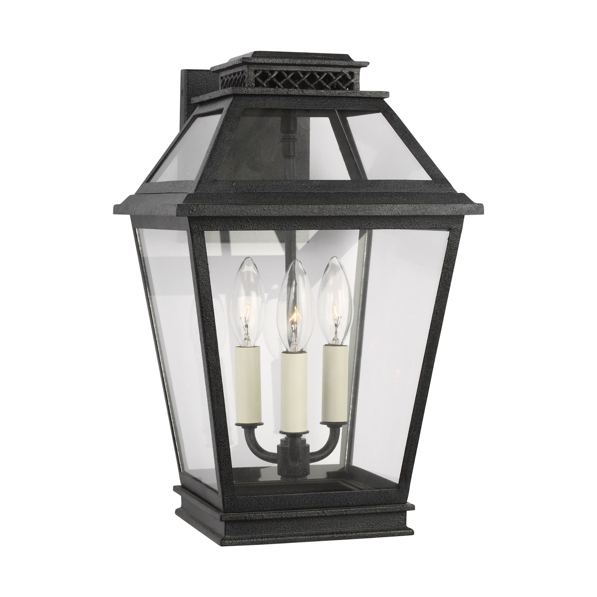 Chapman & Myers Falmouth Medium Outdoor Wall Lantern in Dark Weathered Zinc