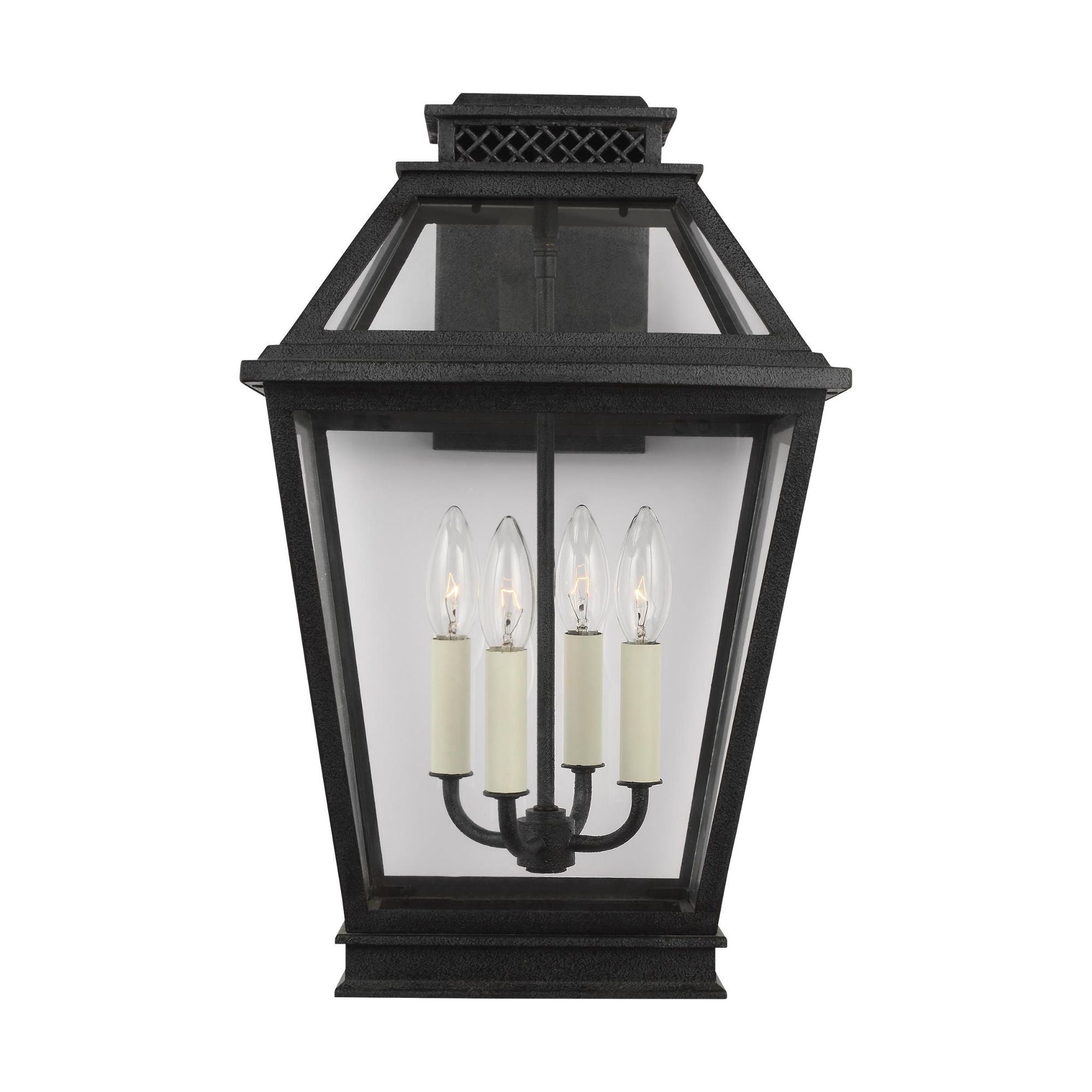 Chapman & Myers Falmouth Large Outdoor Wall Lantern in Dark Weathered Zinc
