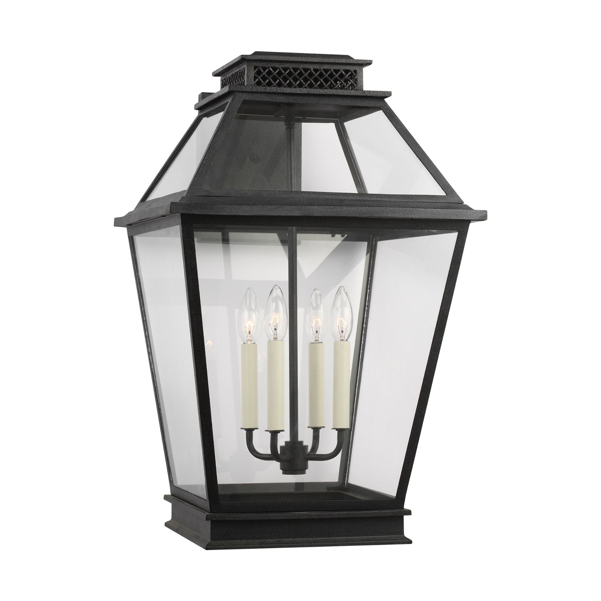 Chapman & Myers Falmouth Extra Large Outdoor Wall Lantern in Dark Weathered Zinc