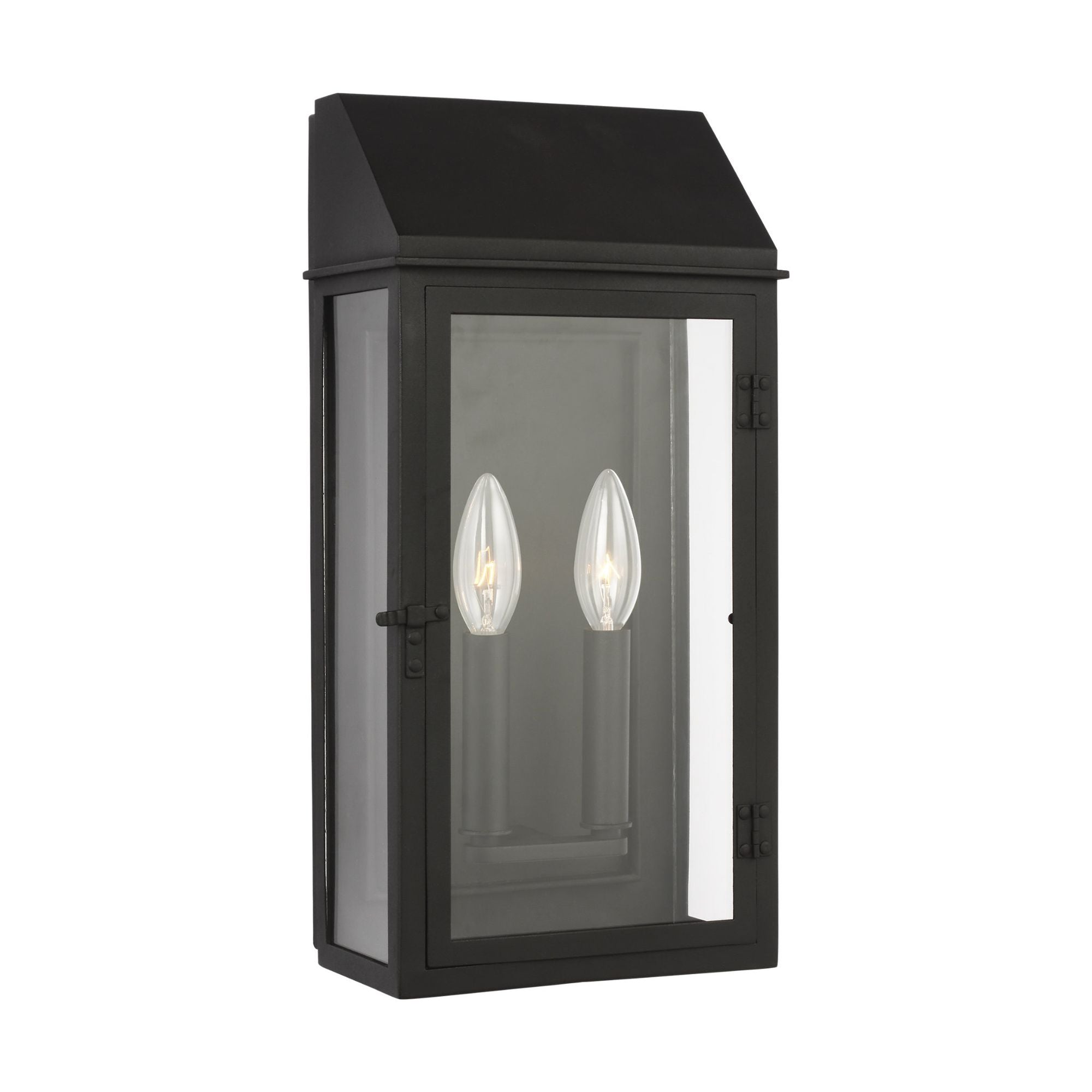 Chapman & Myers Hingham Medium Outdoor Wall Lantern in Textured Black