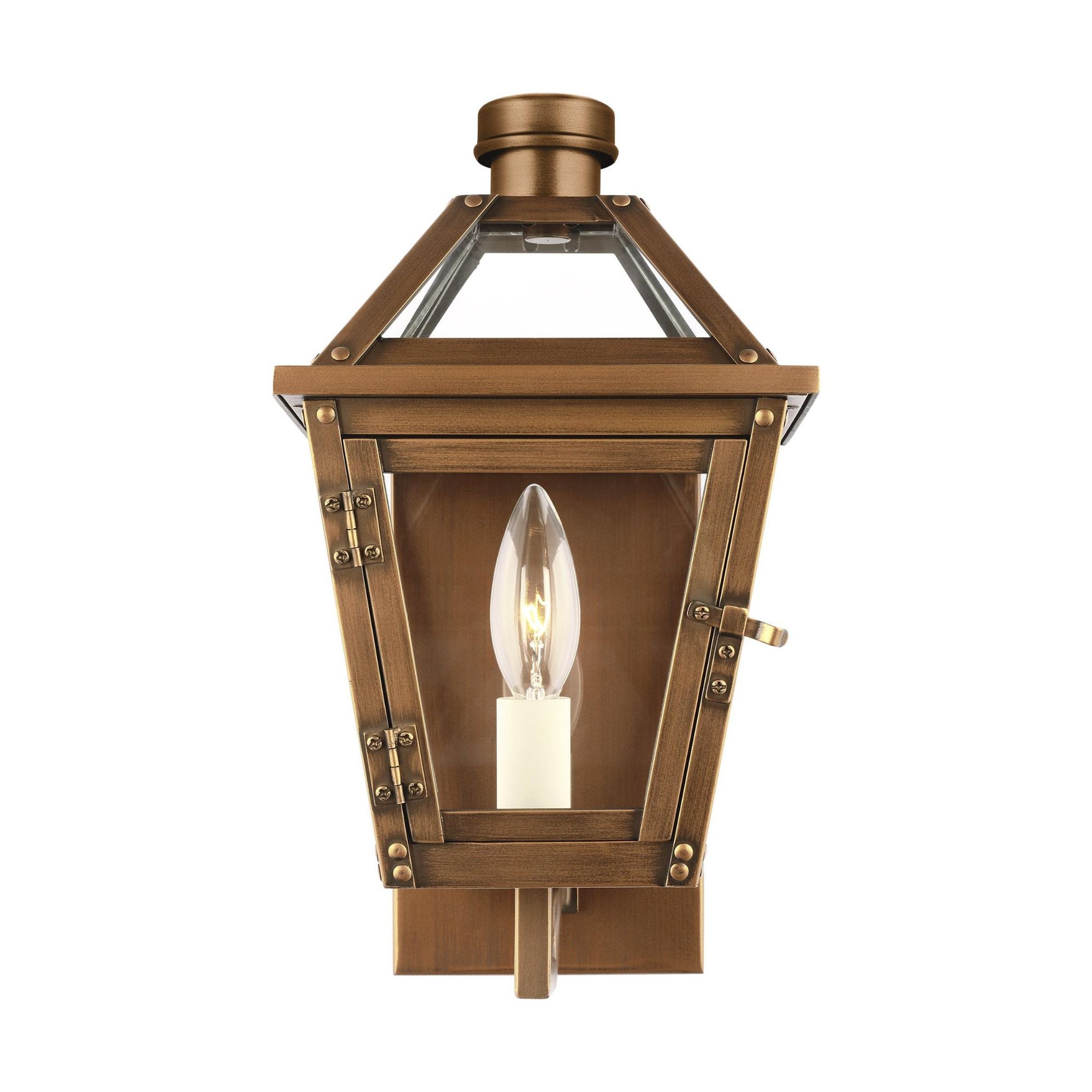 Chapman & Myers Hyannis Extra Small Wall Lantern in Natural Copper