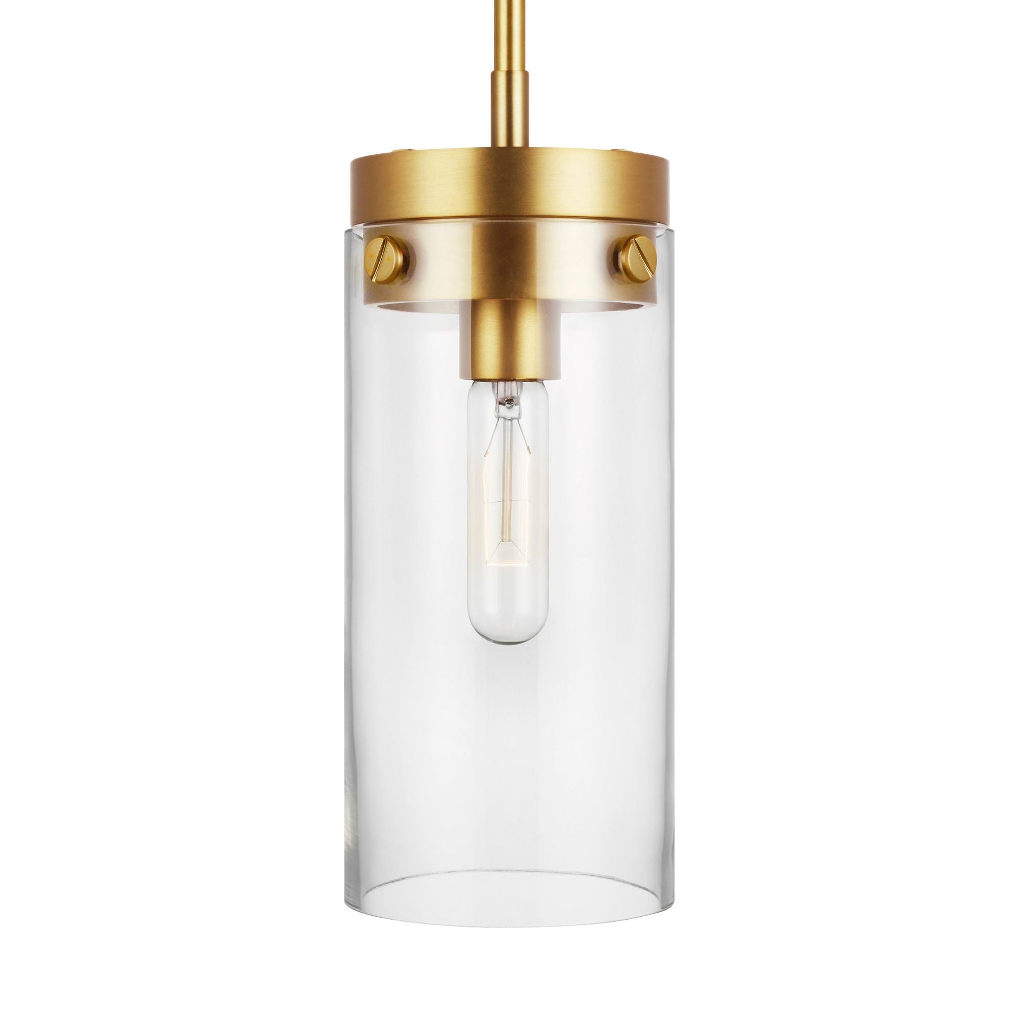Chapman & Myers Garrett Medium Cylinder Pendant in Burnished Brass
