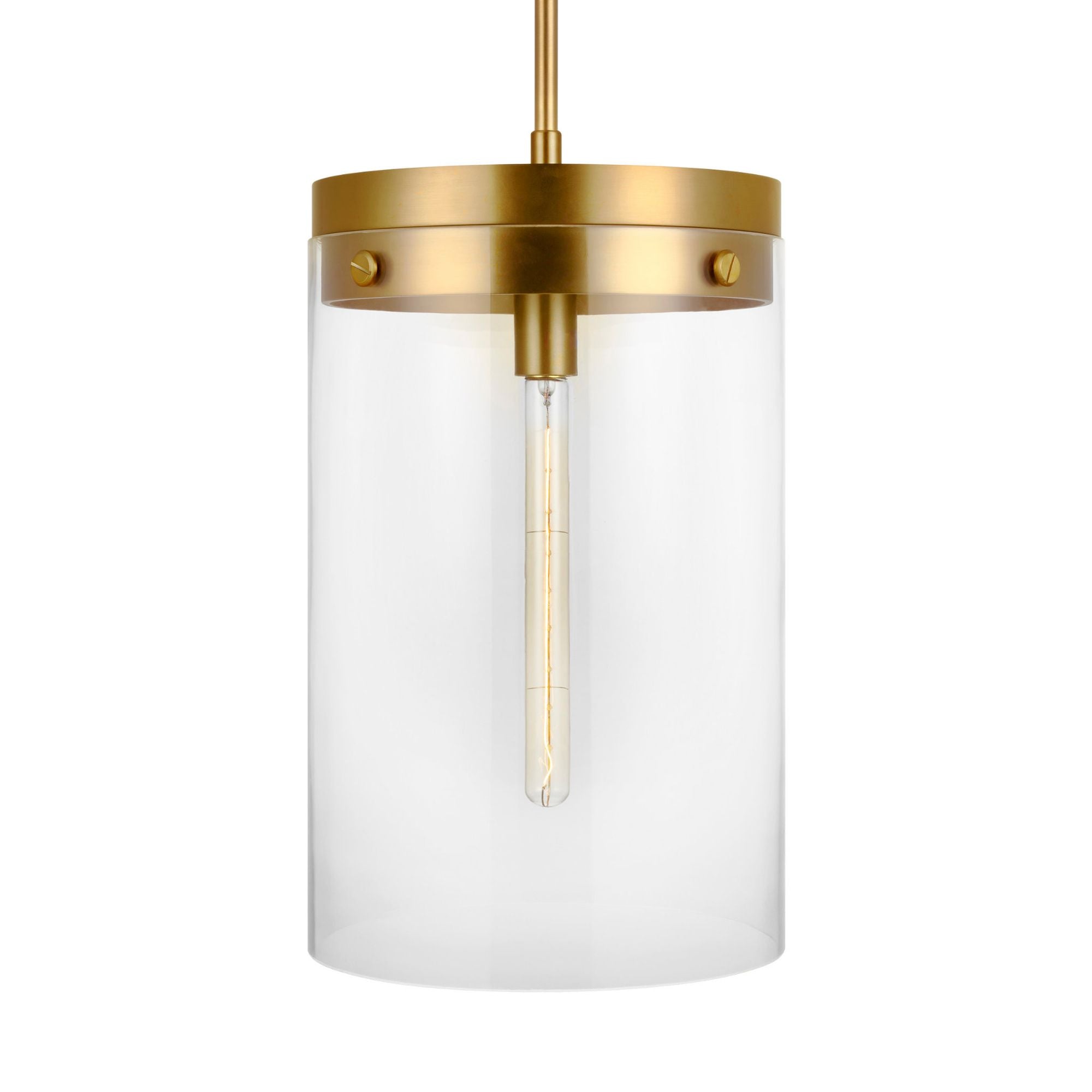 Chapman & Myers Garrett Large Cylinder Pendant in Burnished Brass