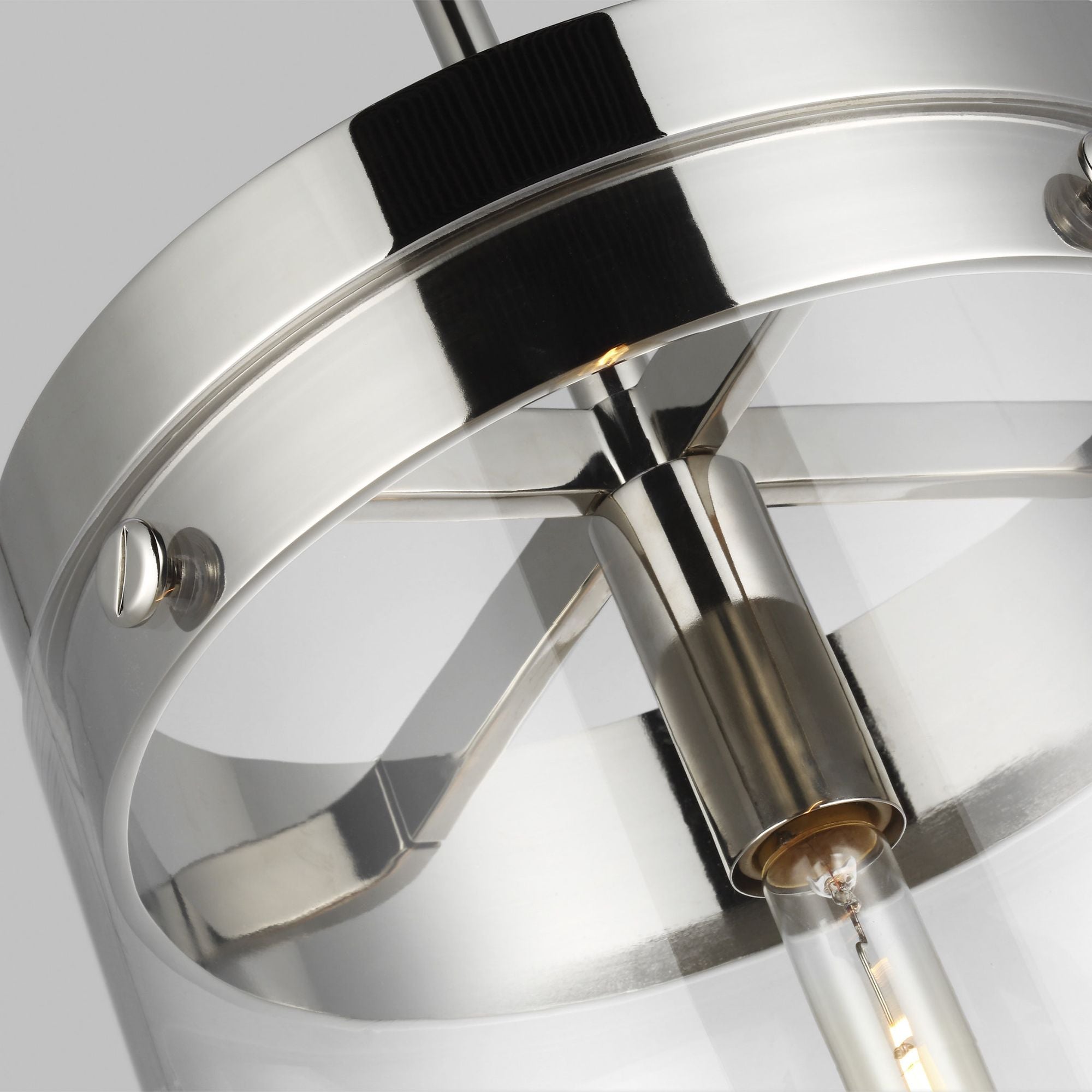 Chapman & Myers Garrett Large Cylinder Pendant in Polished Nickel
