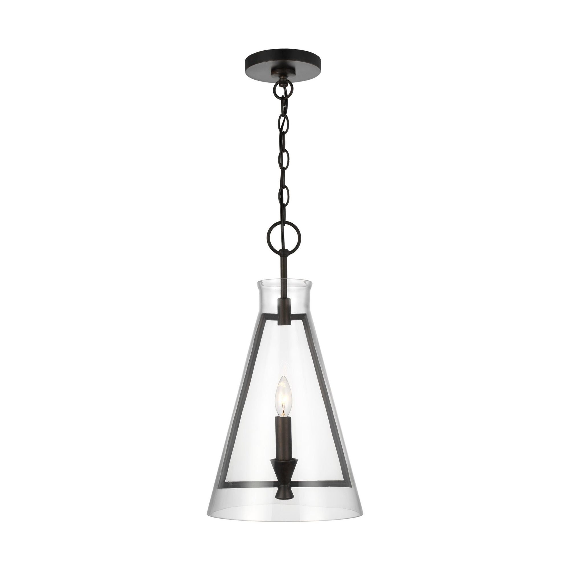 Chapman & Myers Keystone Medium Pendant in Aged Iron