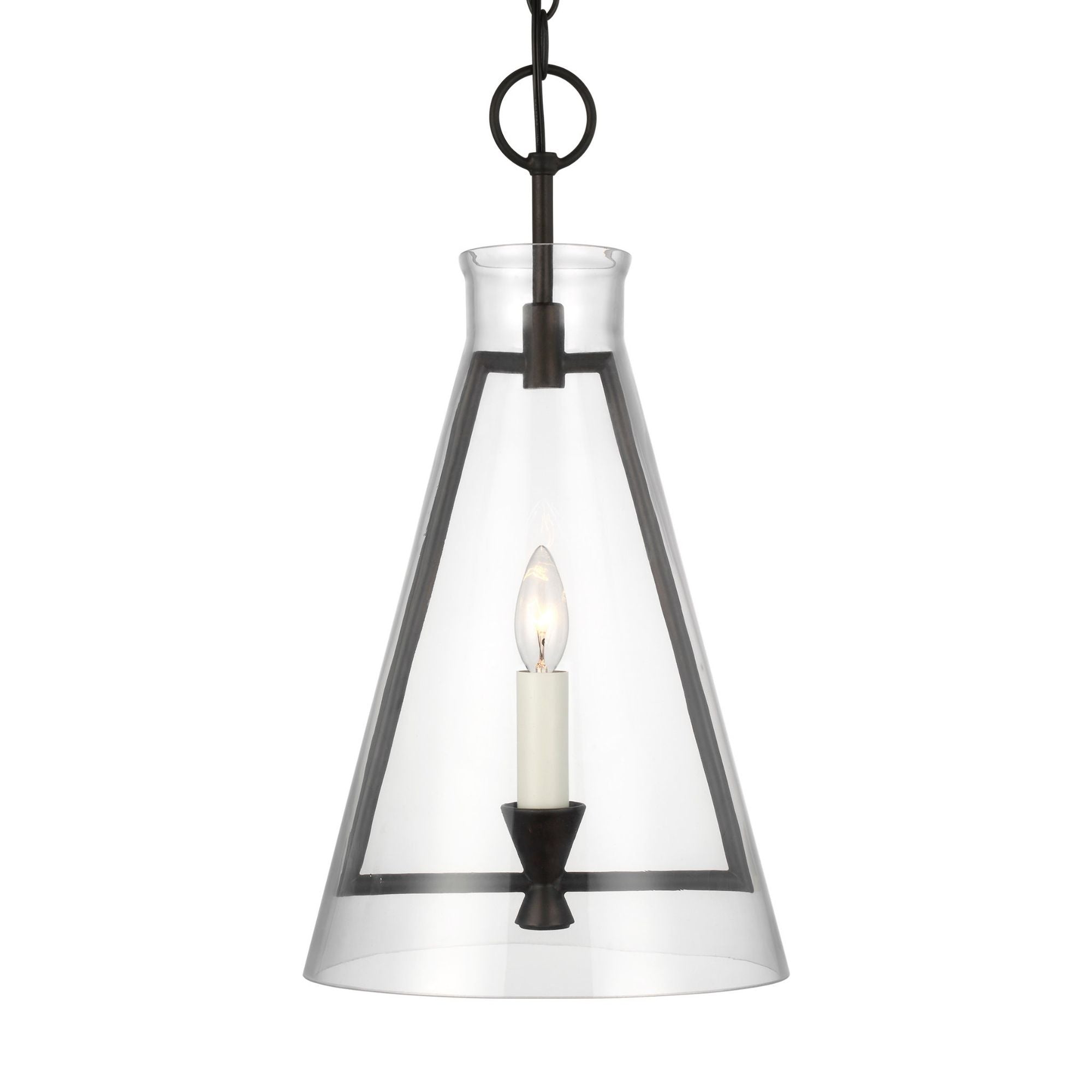 Chapman & Myers Keystone Medium Pendant in Aged Iron