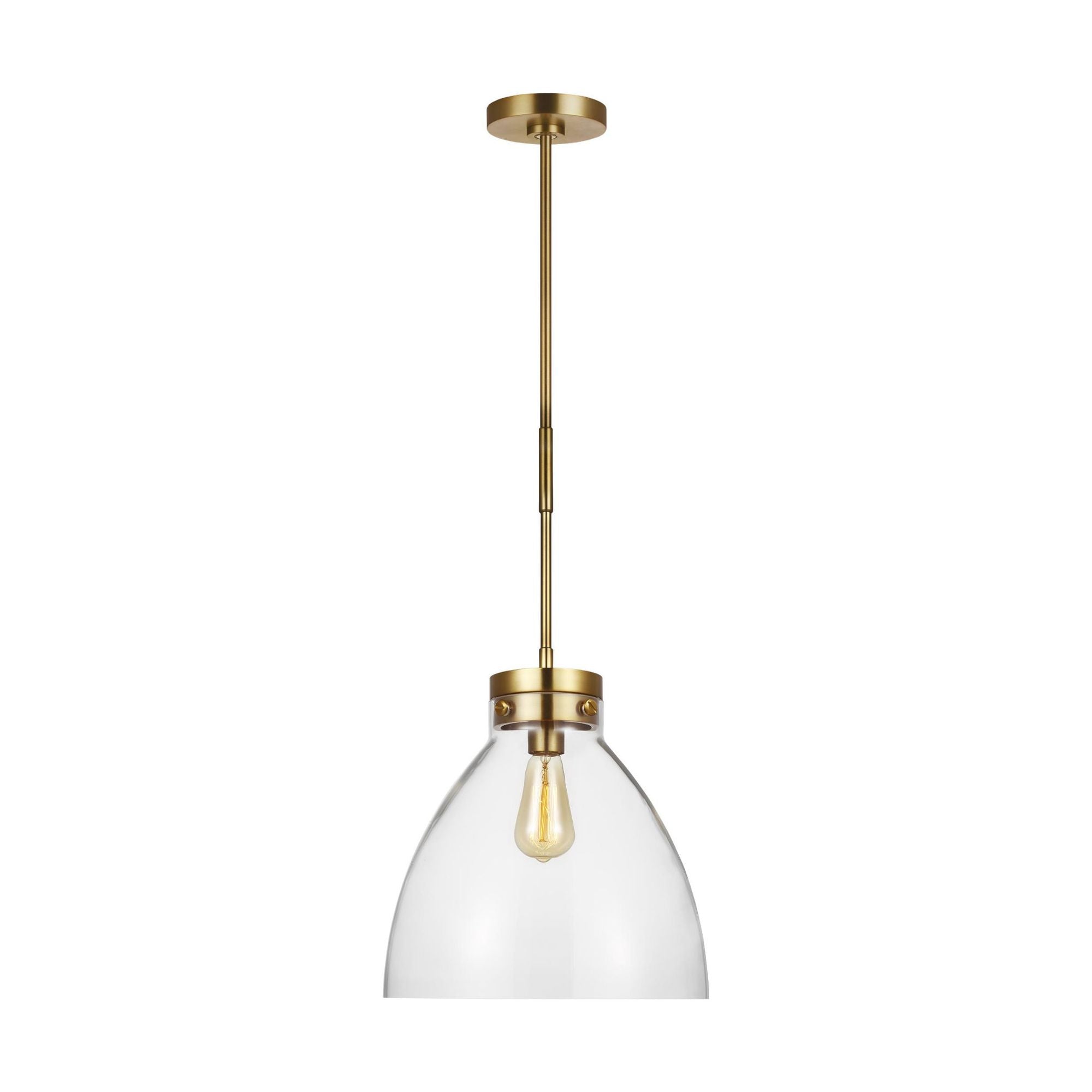 Chapman & Myers Garrett Wide Pendant in Burnished Brass
