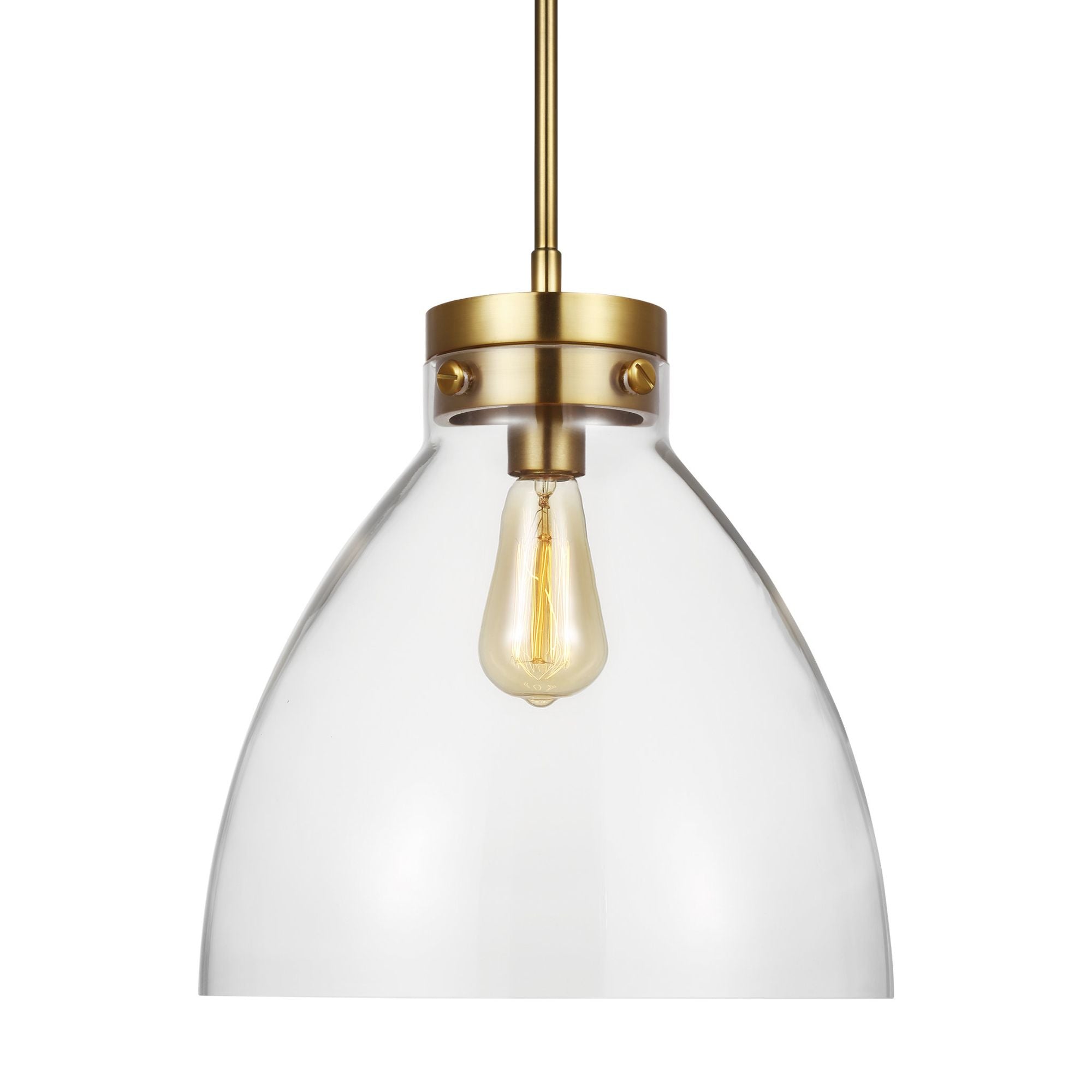Chapman & Myers Garrett Wide Pendant in Burnished Brass
