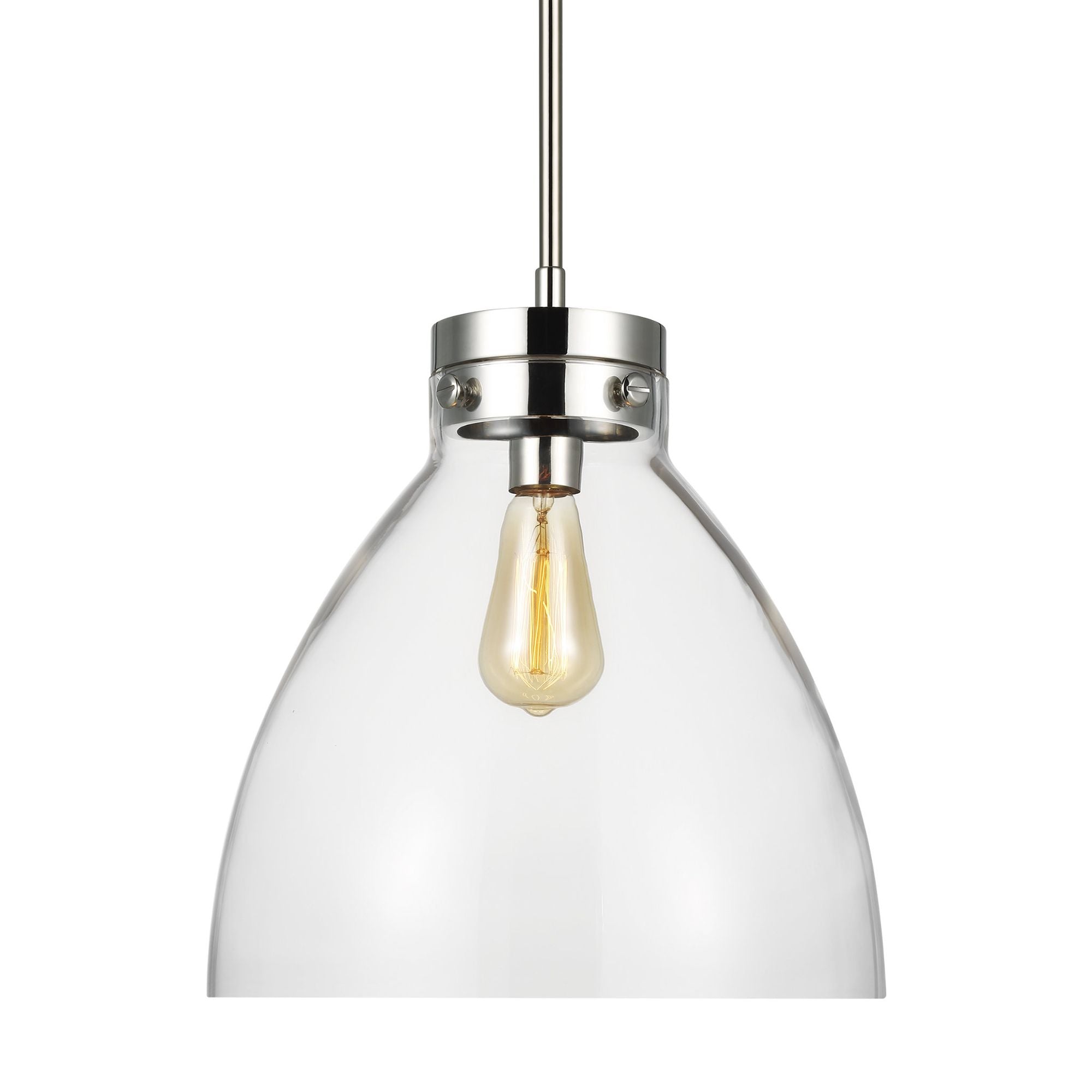 Chapman & Myers Garrett Wide Pendant in Polished Nickel