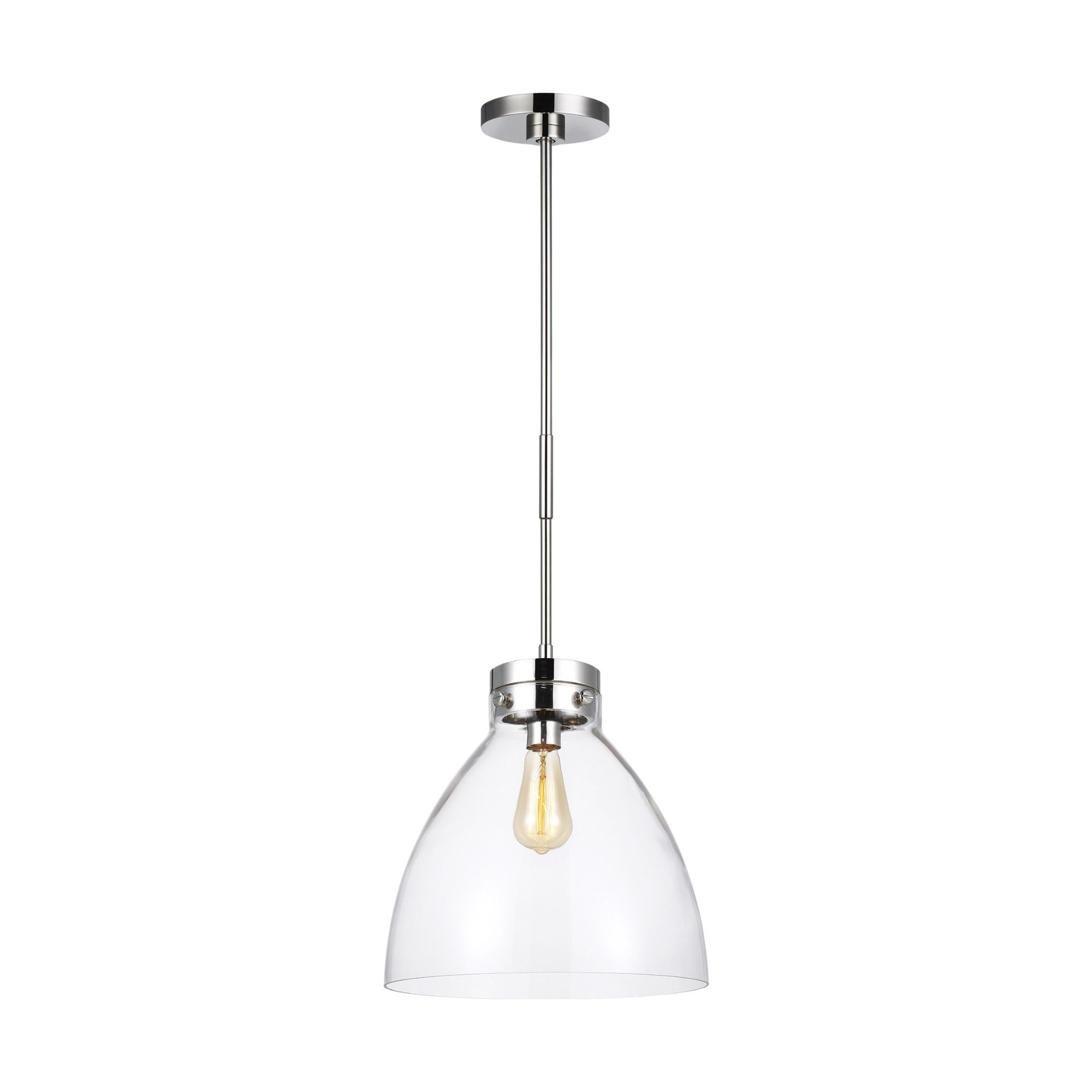 Chapman & Myers Garrett Wide Pendant in Polished Nickel