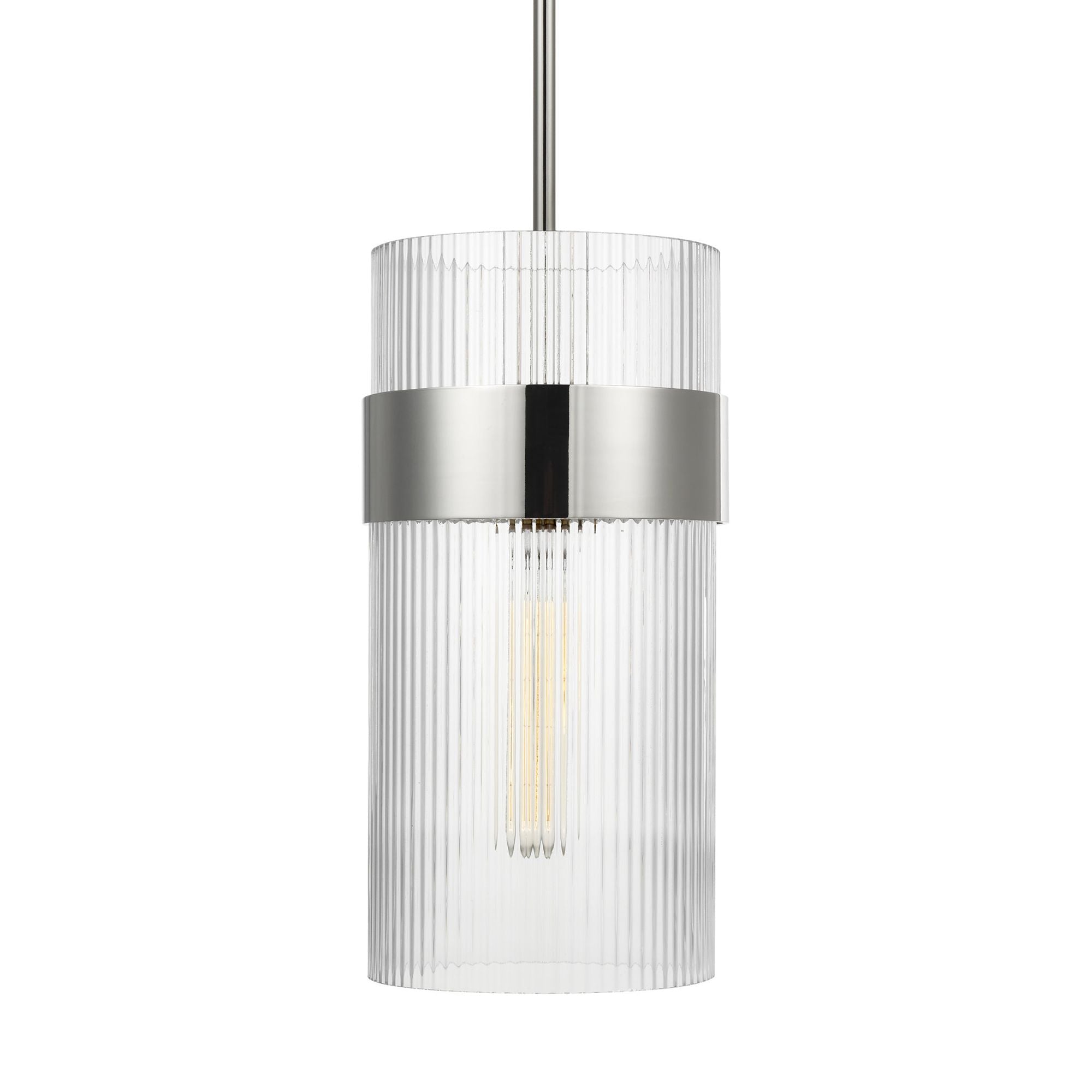 Chapman & Myers Geneva Large Pendant in Polished Nickel