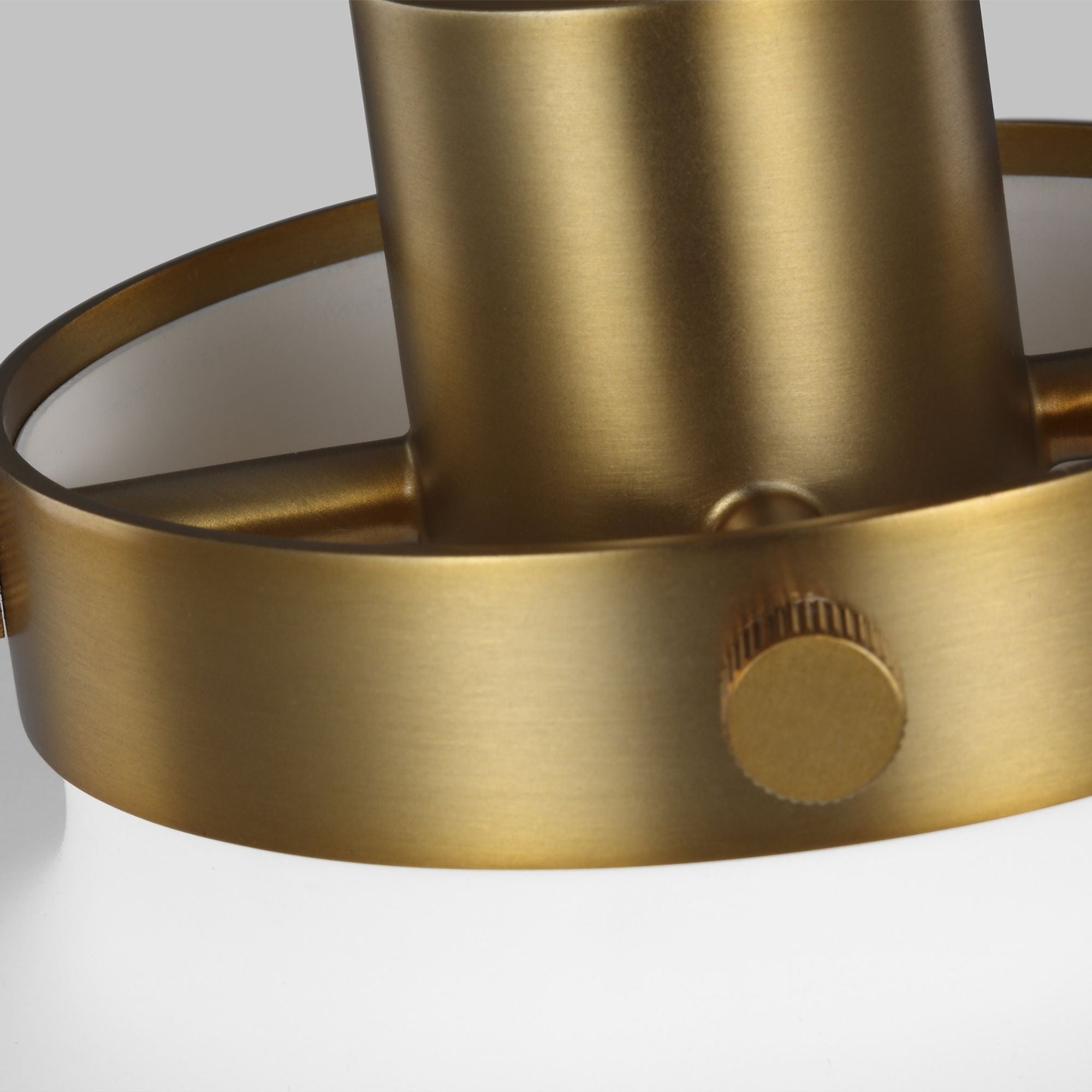 Chapman & Myers Wellfleet Medium Wide Pendant in Matte White and Burnished Brass