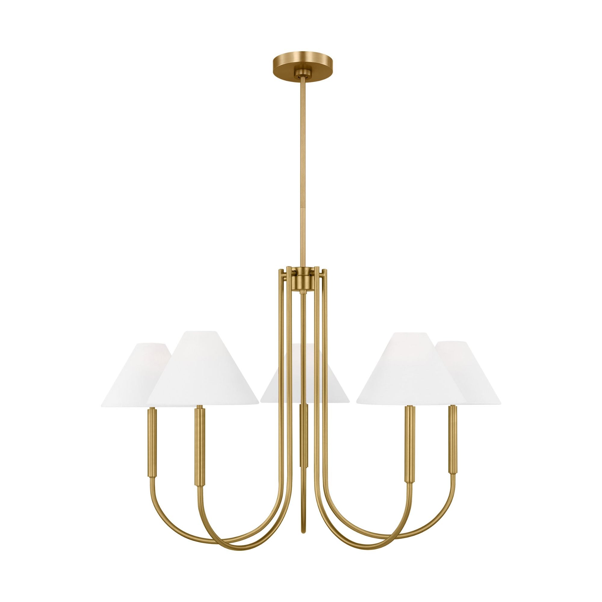 Drew & Jonathan Porteau Large Chandelier in Satin Brass