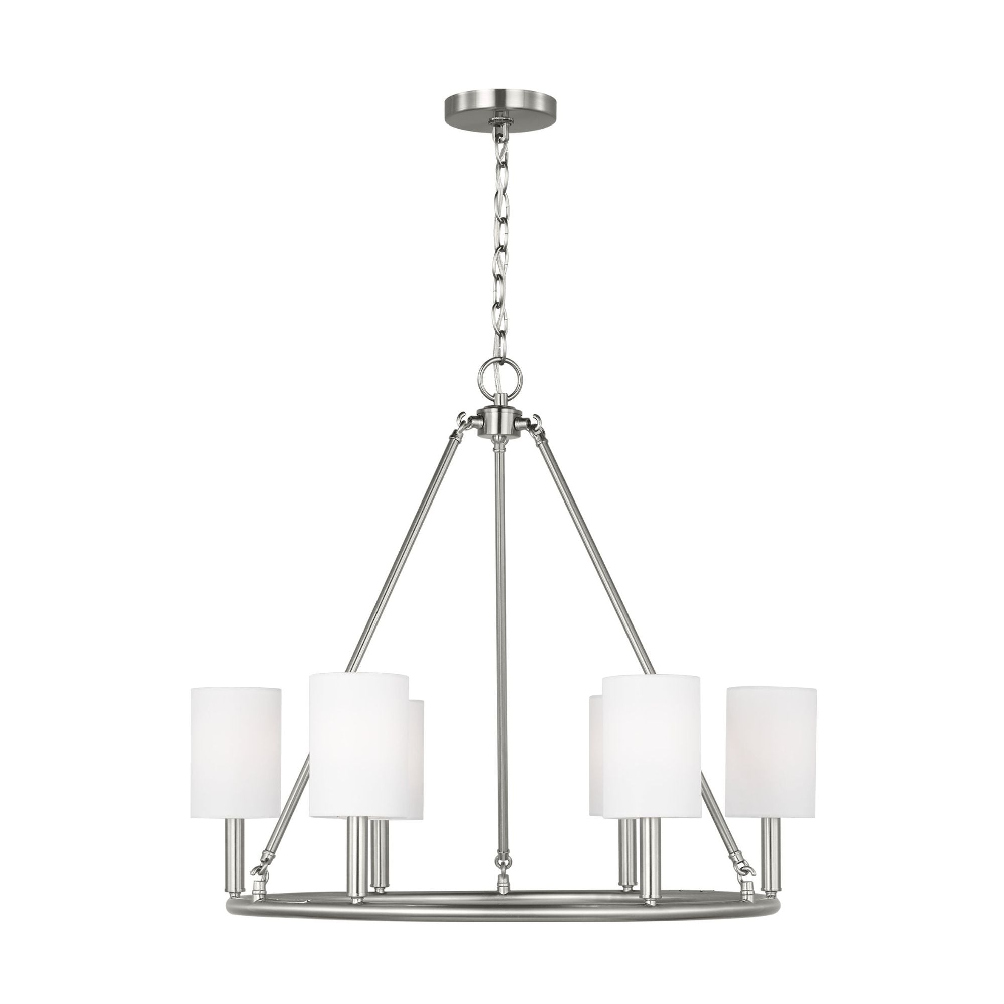 Drew & Jonathan Egmont Large Chandelier in Brushed Steel