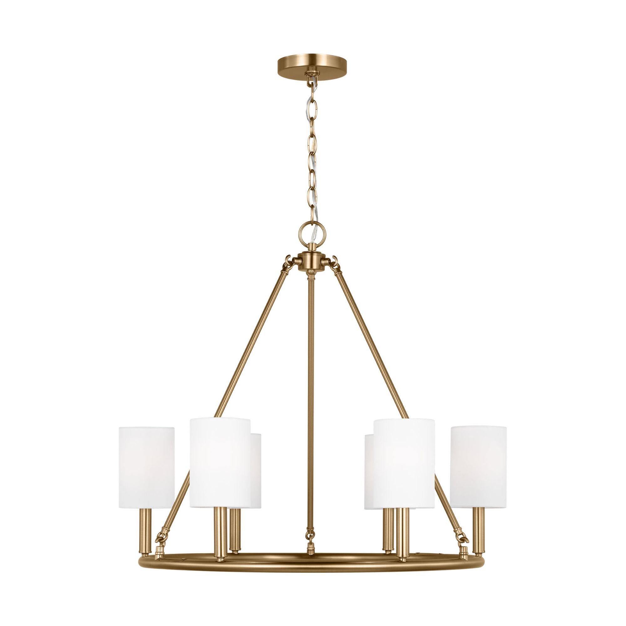 Drew & Jonathan Egmont Large Chandelier in Satin Brass