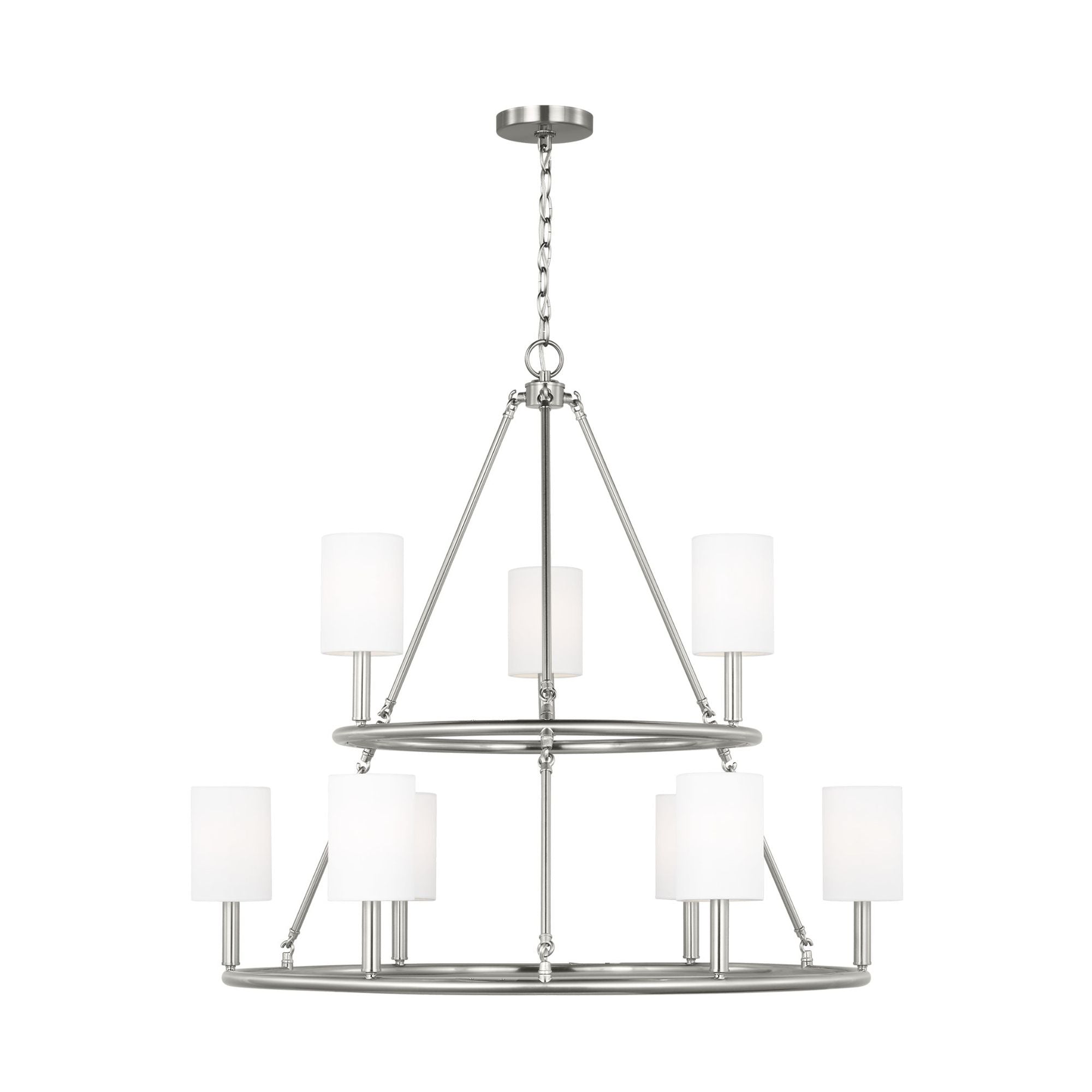 Drew & Jonathan Egmont Extra Large Chandelier in Brushed Steel