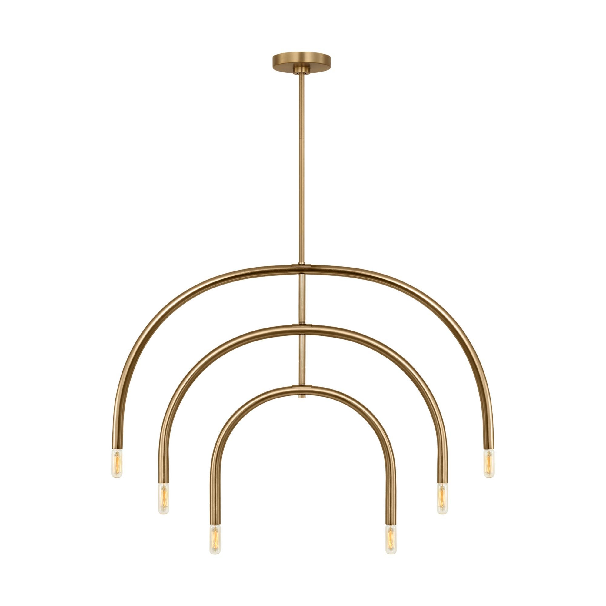 Drew & Jonathan Hadden Large Chandelier in Satin Brass