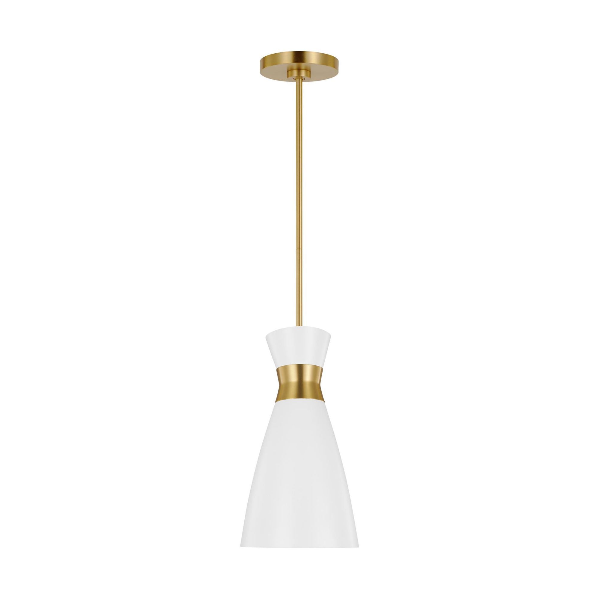 Ellen DeGeneres Heath Small Pendant in Matte White and Burnished Brass