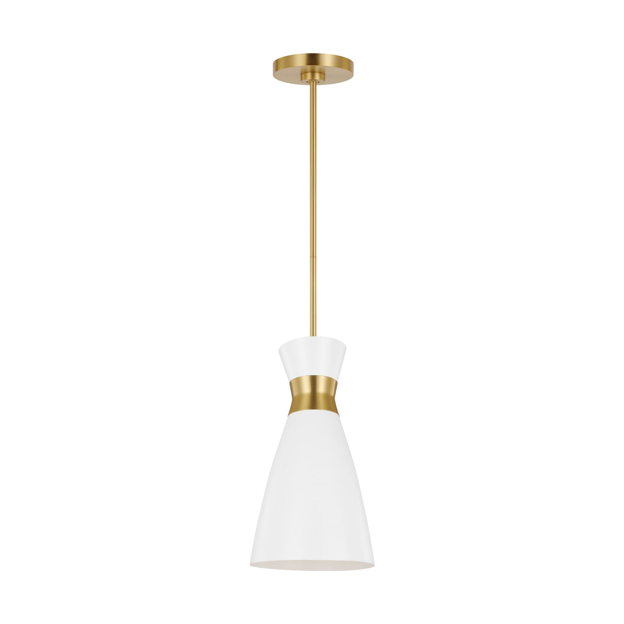 Ellen DeGeneres Heath Small Pendant in Matte White and Burnished Brass