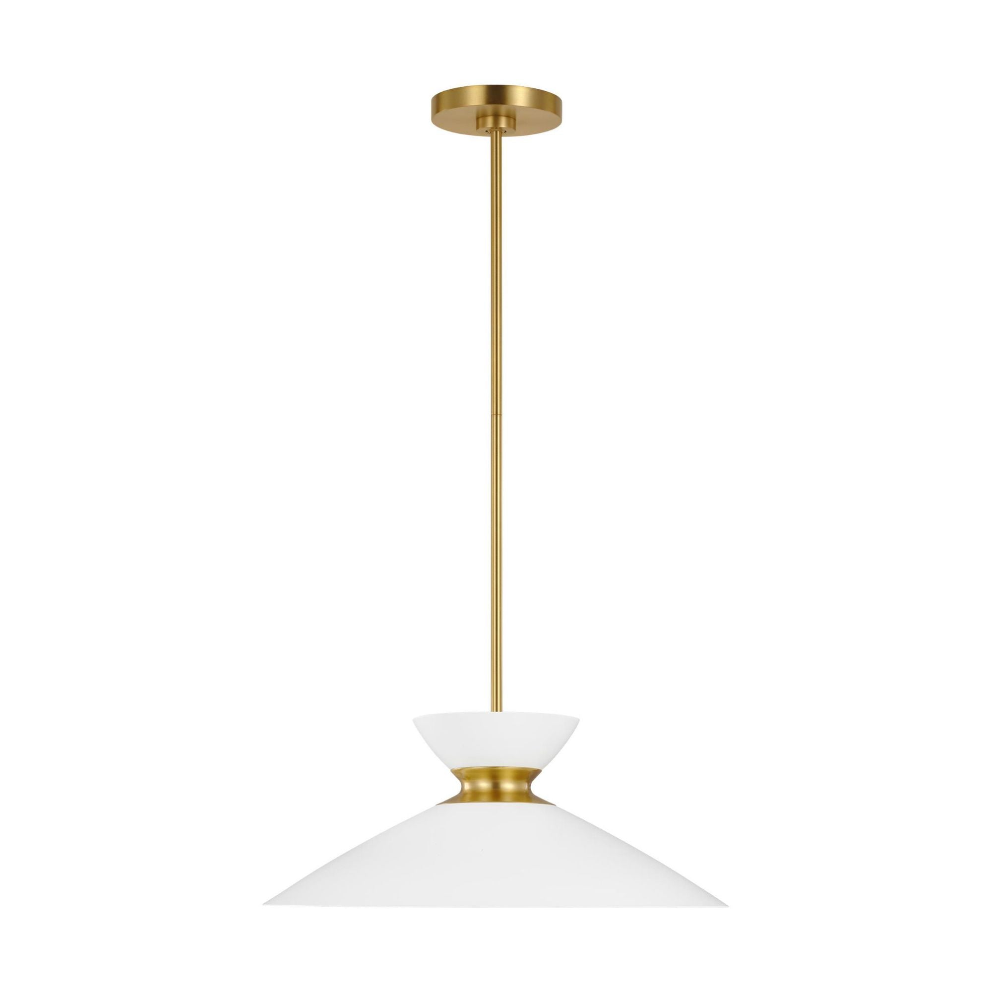 Ellen DeGeneres Heath Wide Pendant in Matte White and Burnished Brass