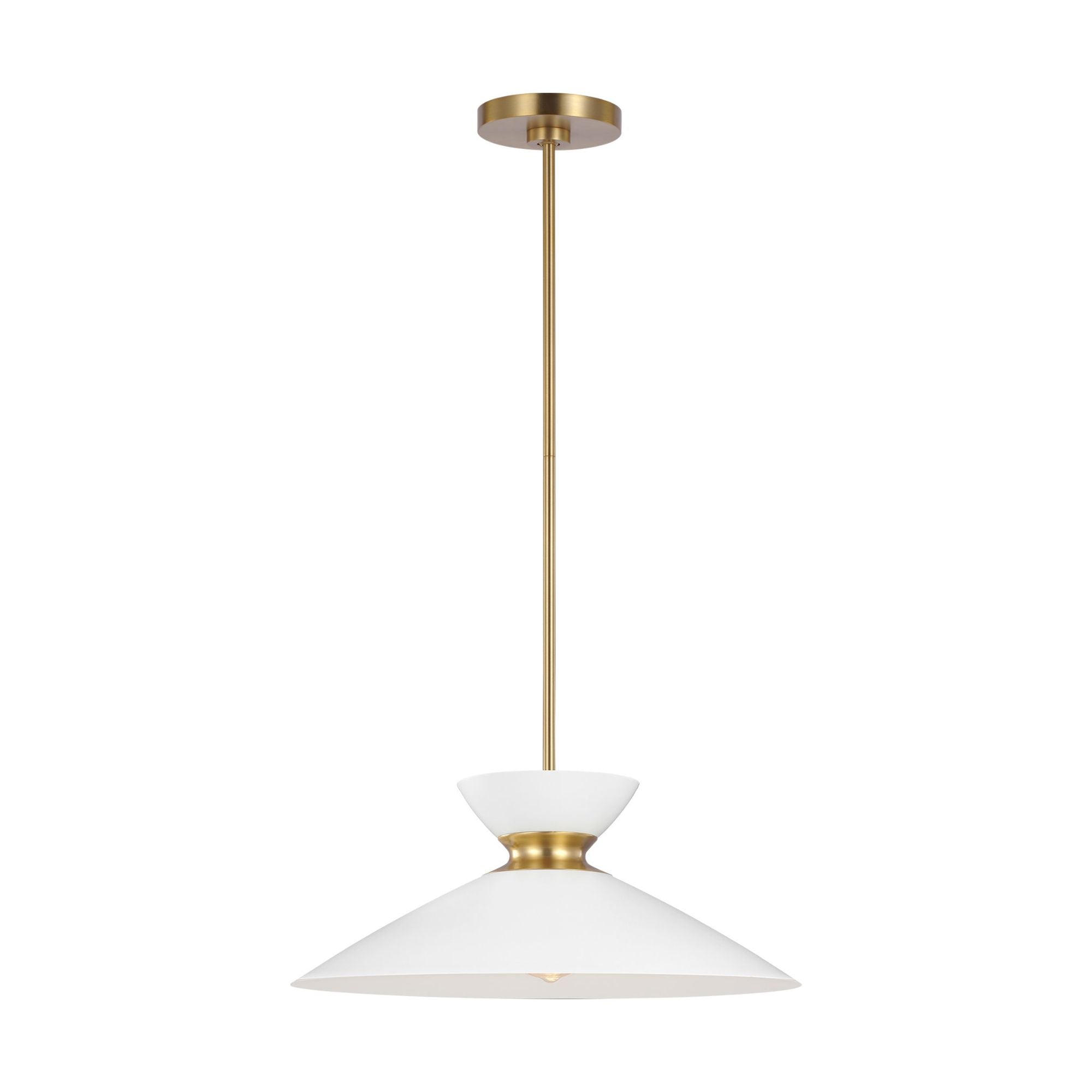 Ellen DeGeneres Heath Wide Pendant in Matte White and Burnished Brass