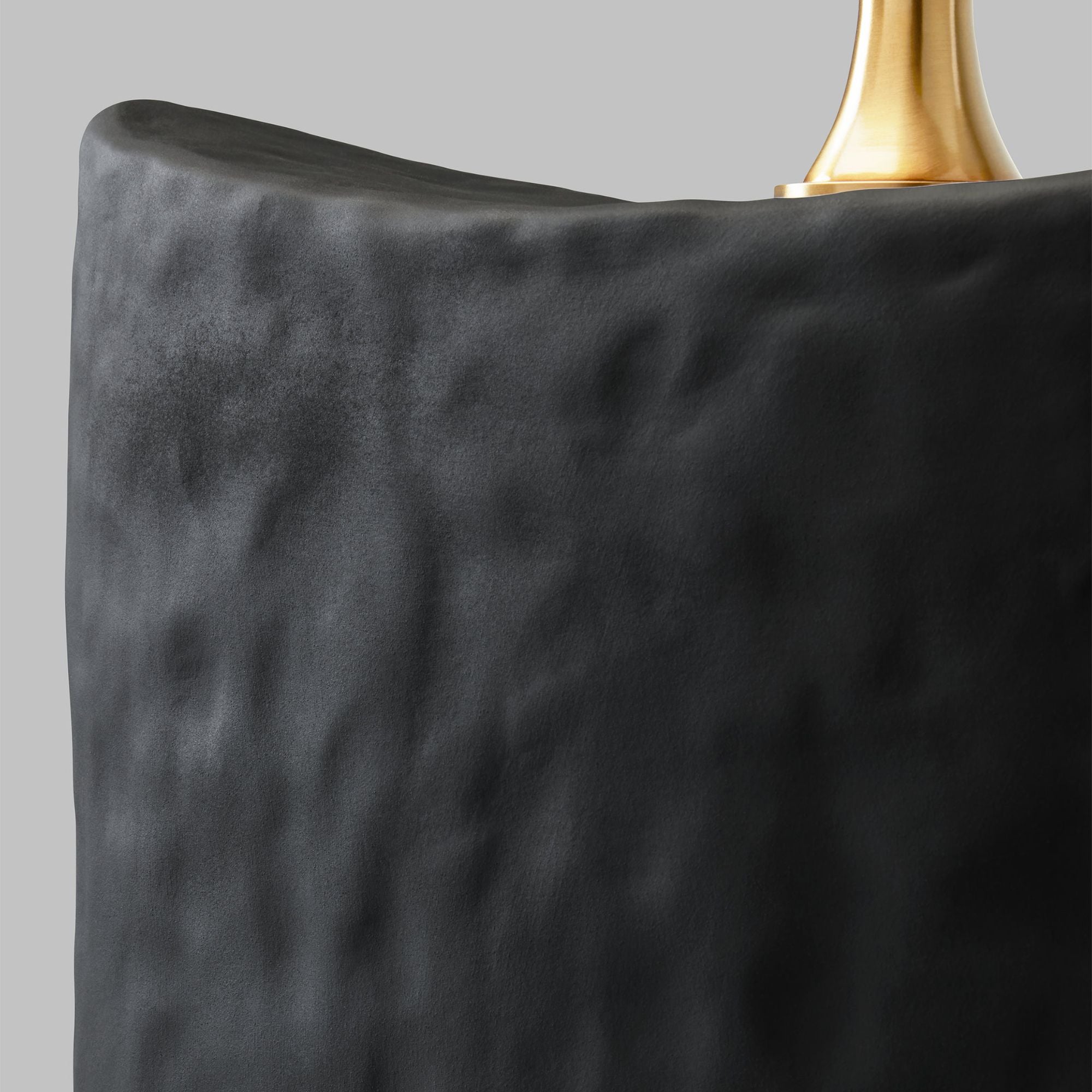 Hable Cenotes Table Lamp in Rough Black Ceramic