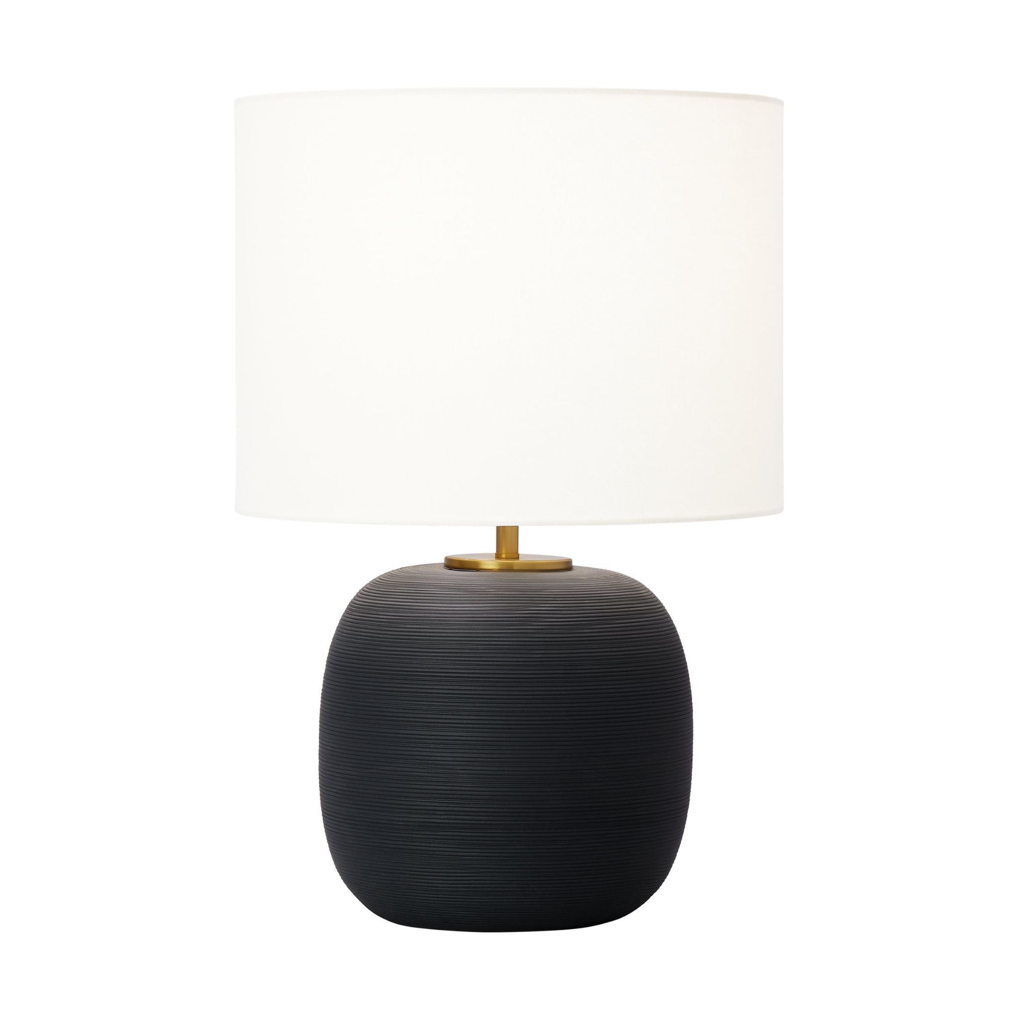 Hable Fanny Wide Table Lamp in Rough Black Ceramic