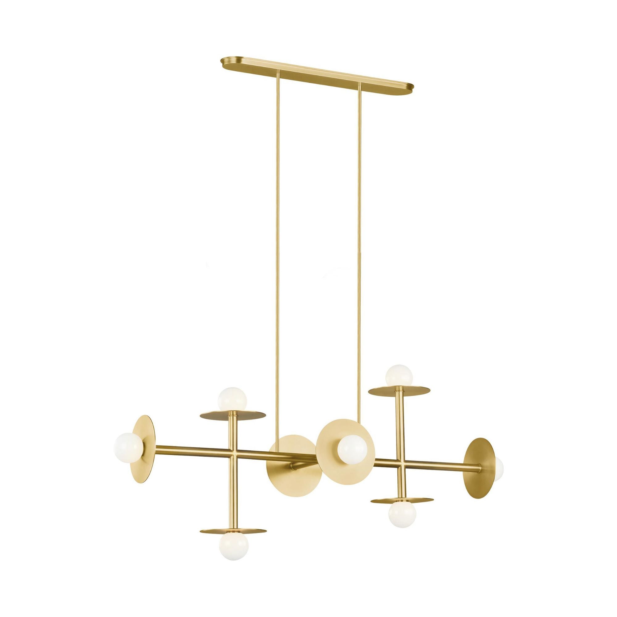 Kelly Wearstler Nodes Large Linear Chandelier in Burnished Brass
