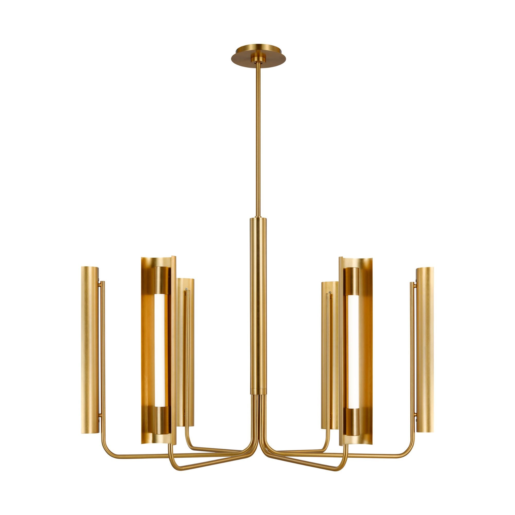 Kelly Wearstler Carson Six Light Chandelier in Burnished Brass