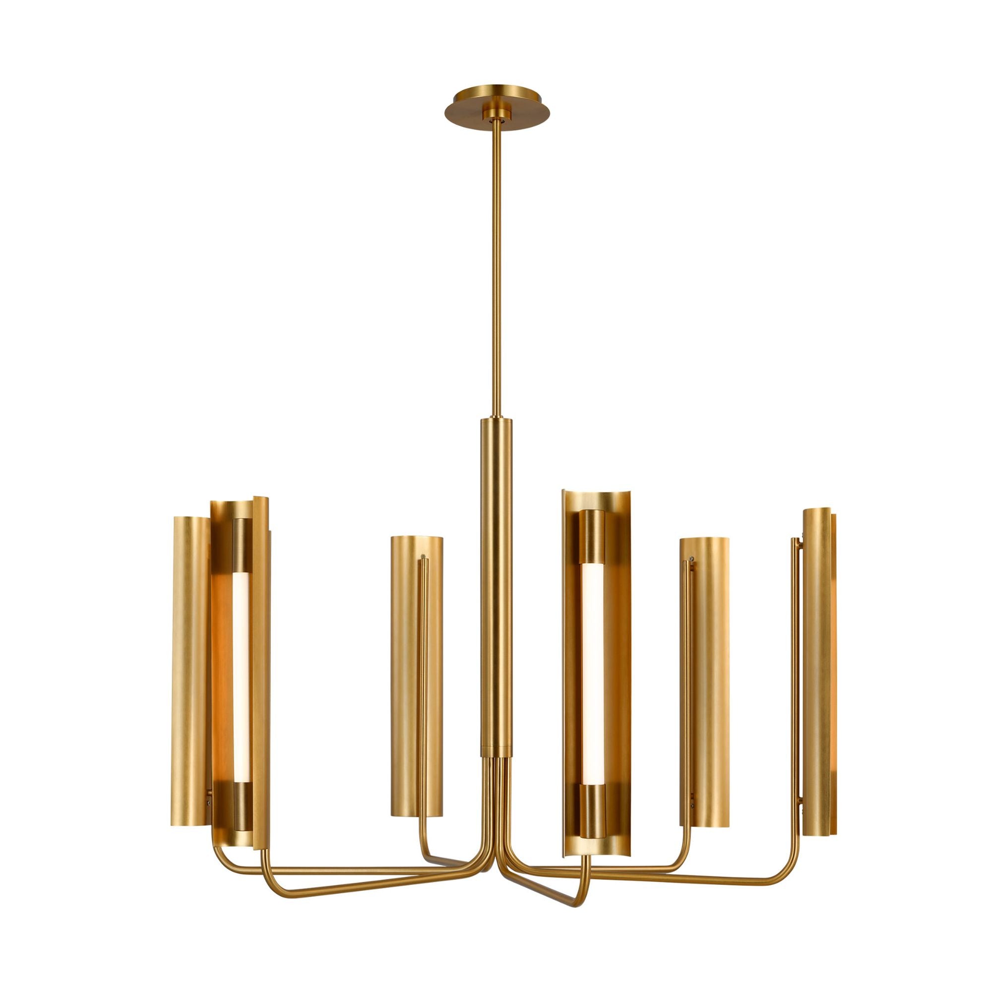 Kelly Wearstler Carson Six Light Chandelier in Burnished Brass