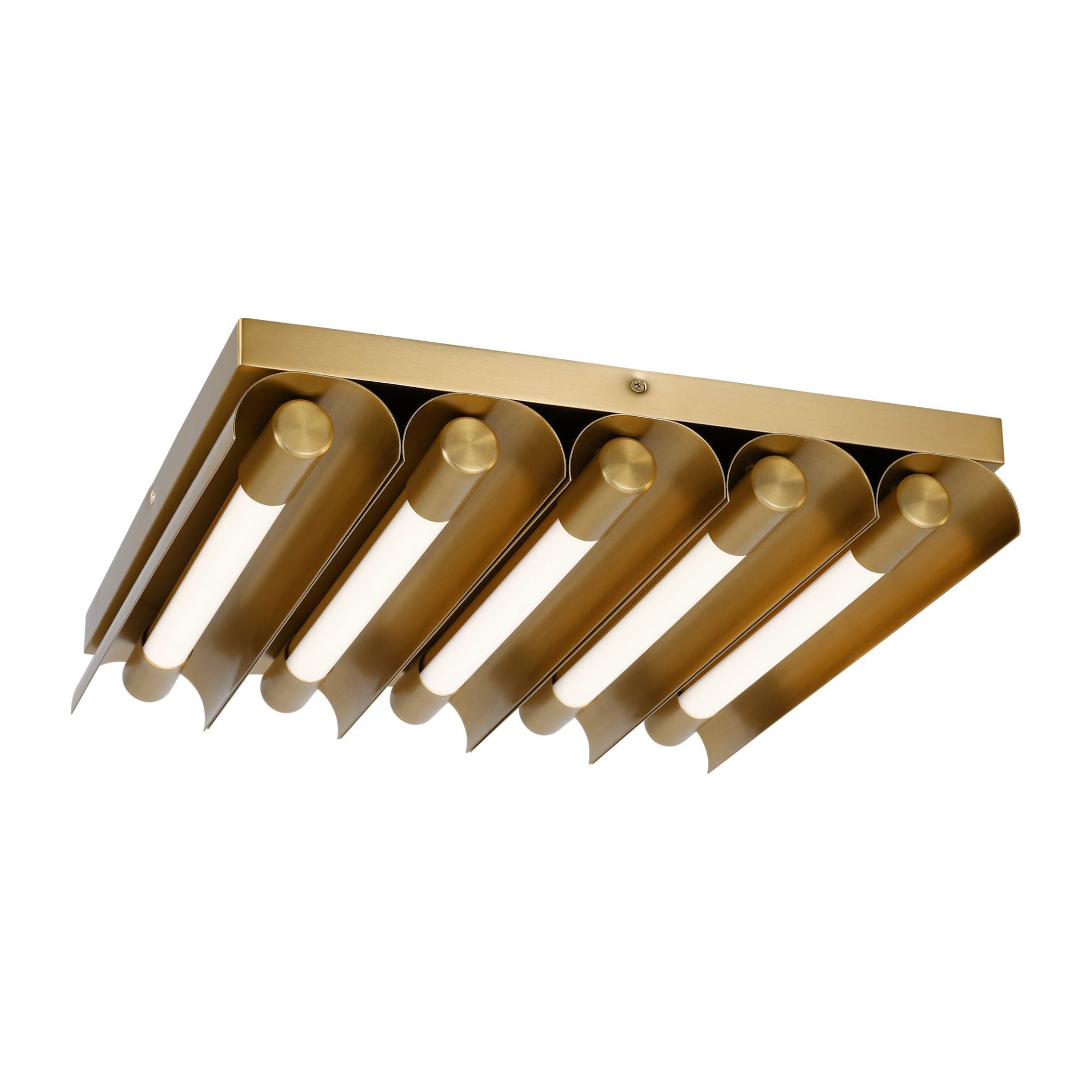 Kelly Wearstler Carson Five Light Flush Mount in Burnished Brass