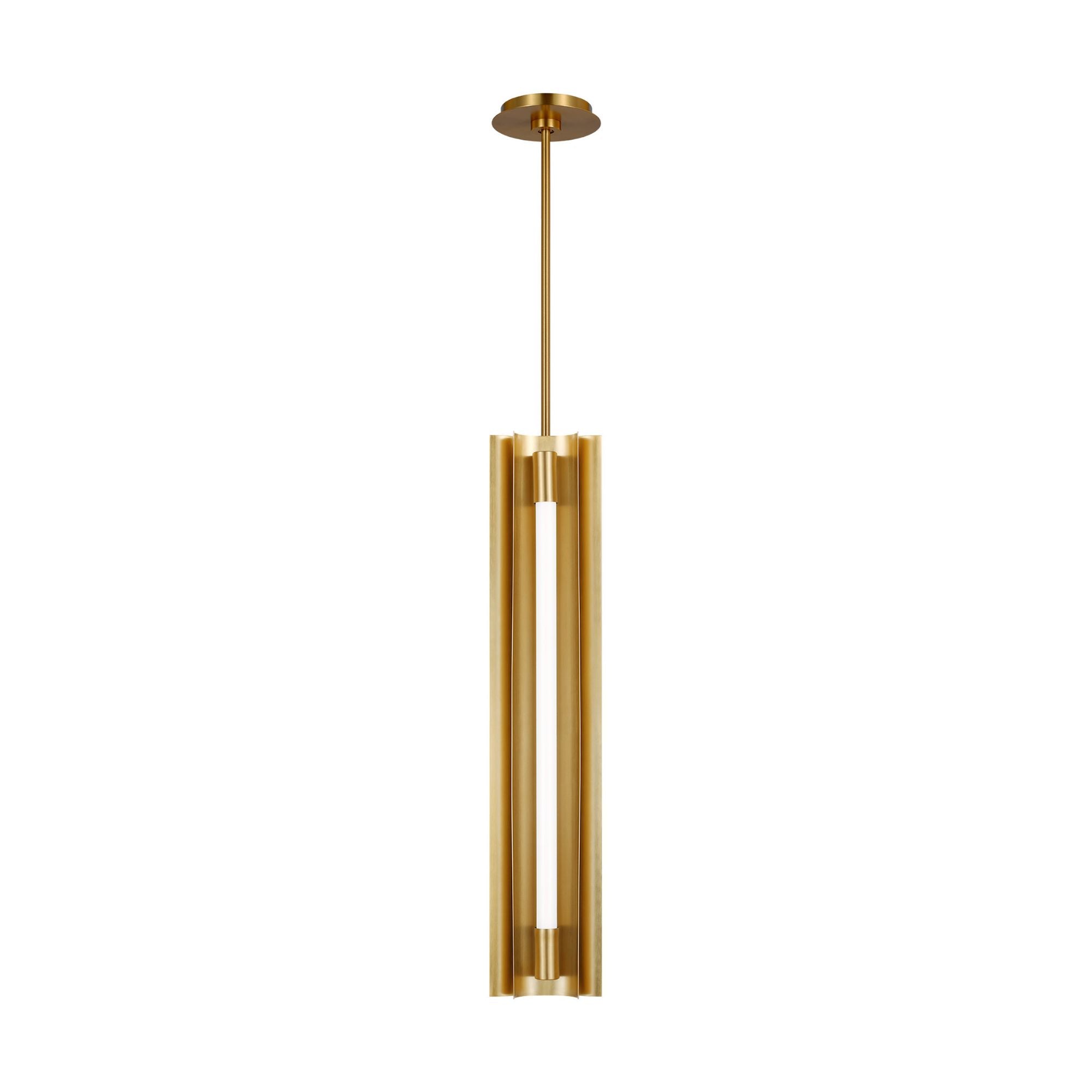 Kelly Wearstler Carson Four Light Narrow Pendant in Burnished Brass