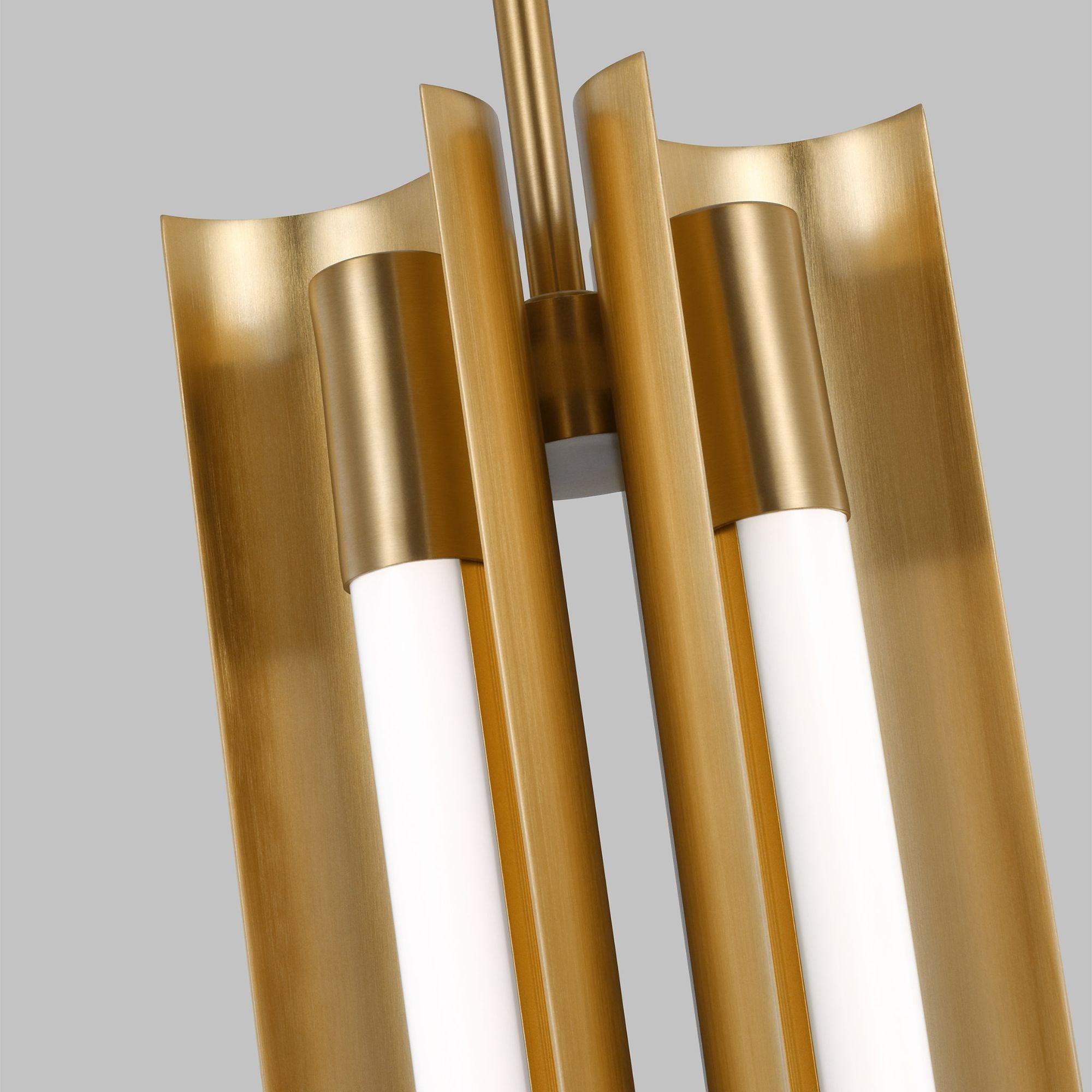 Kelly Wearstler Carson Four Light Narrow Pendant in Burnished Brass