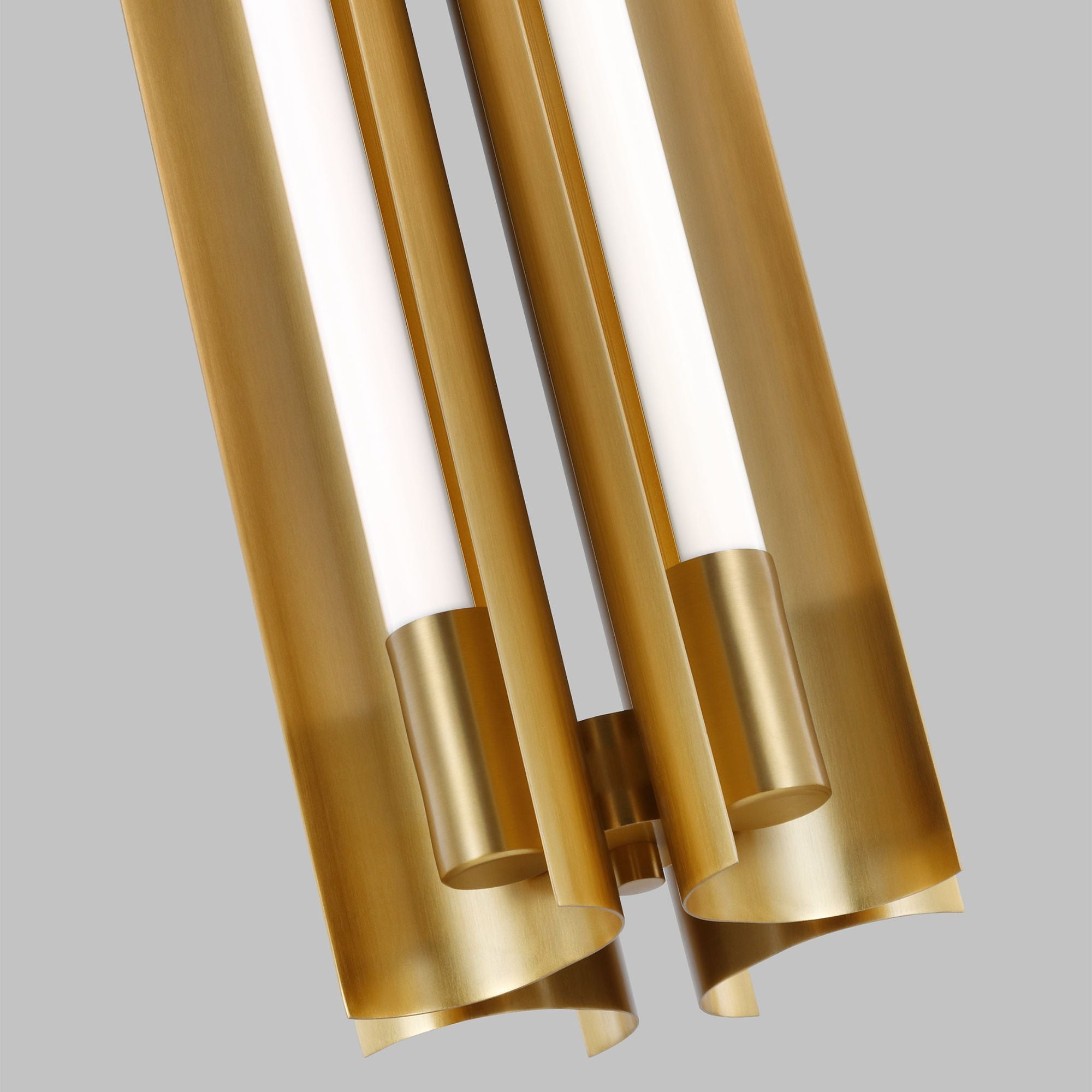 Kelly Wearstler Carson Four Light Narrow Pendant in Burnished Brass