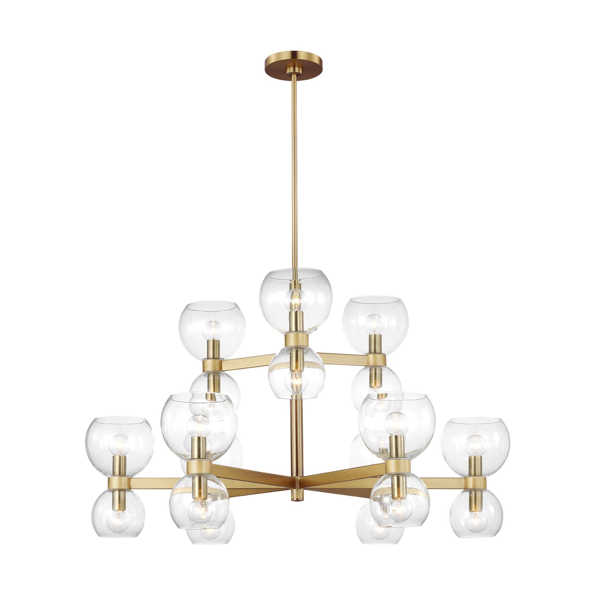kate spade new york Londyn Medium Chandelier in Burnished Brass with Clear Glass