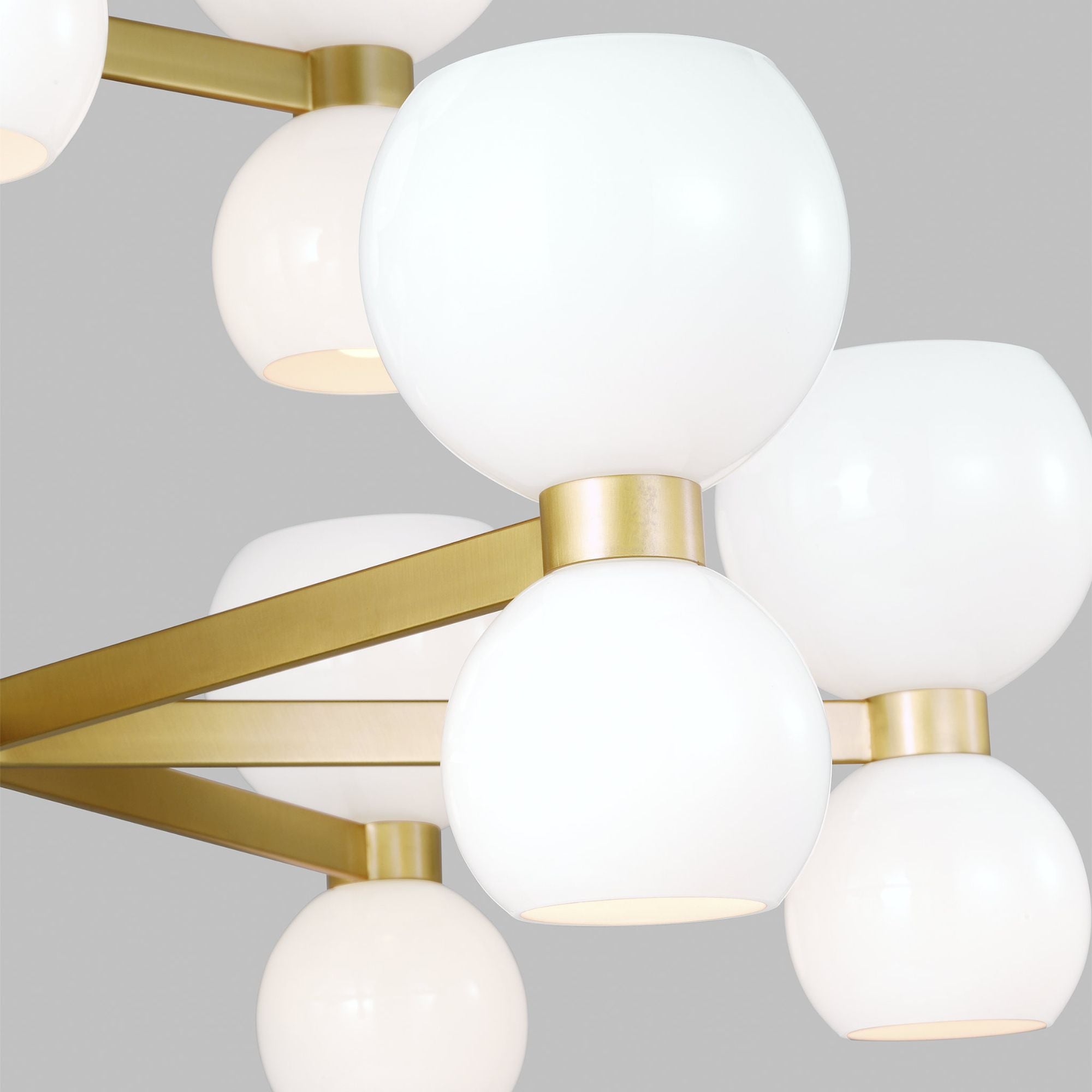 kate spade new york Londyn Medium Chandelier in Burnished Brass with Milk White Glass