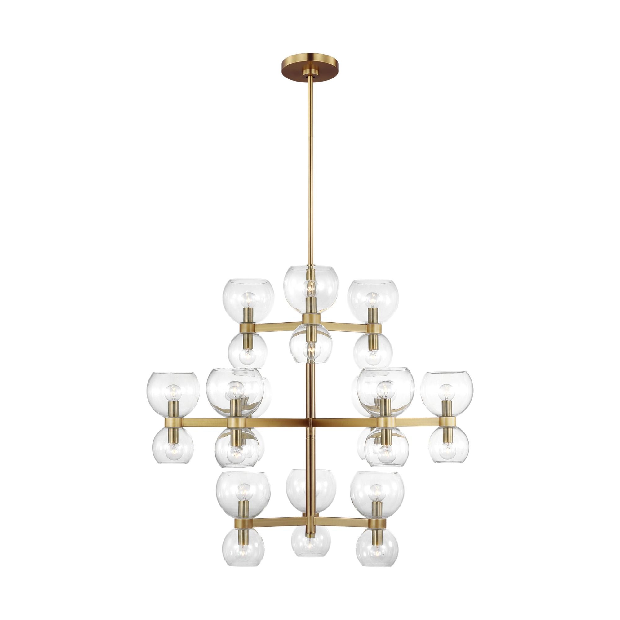 kate spade new york Londyn Large Chandelier in Burnished Brass with Clear Glass