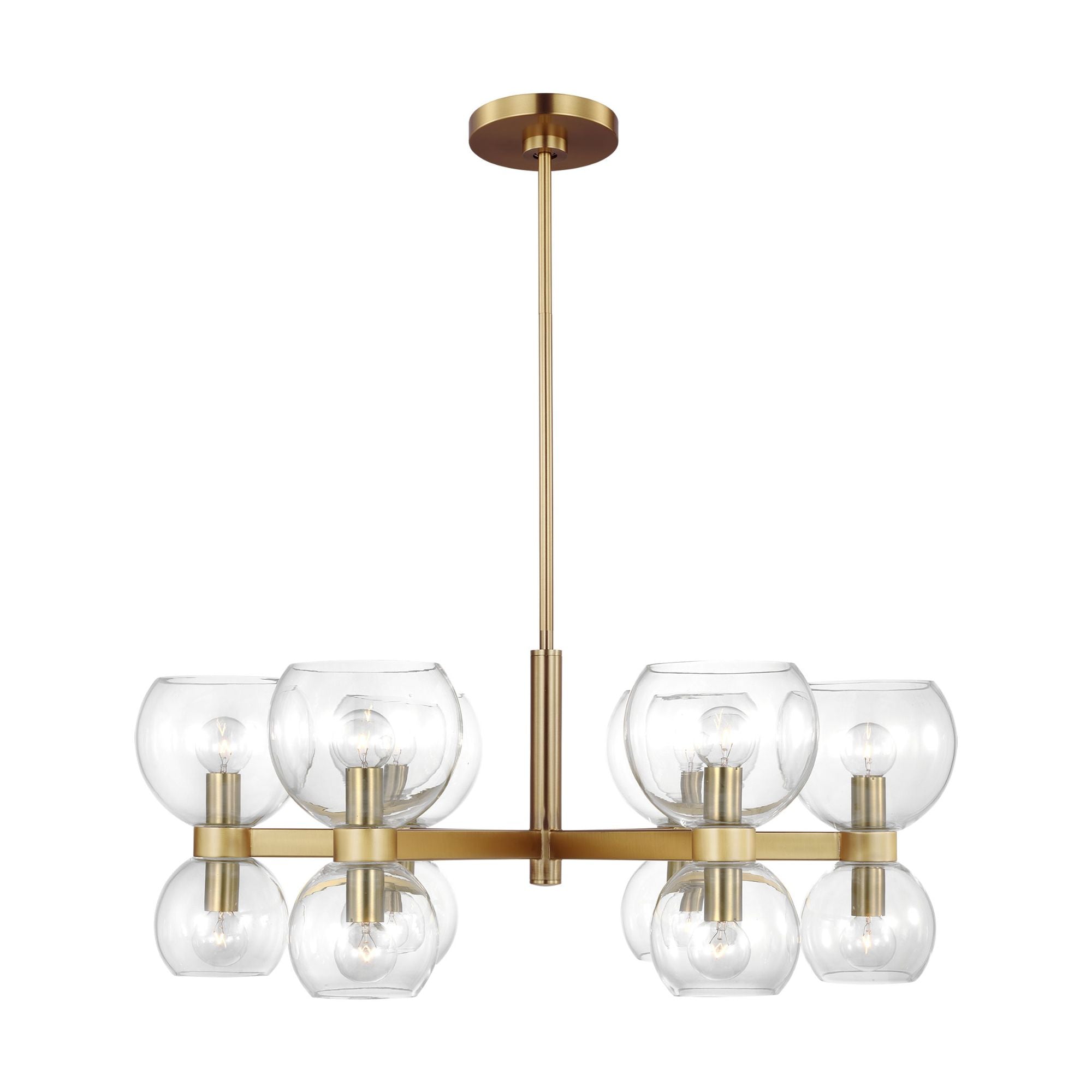 kate spade new york Londyn Small Chandelier in Burnished Brass with Clear Glass
