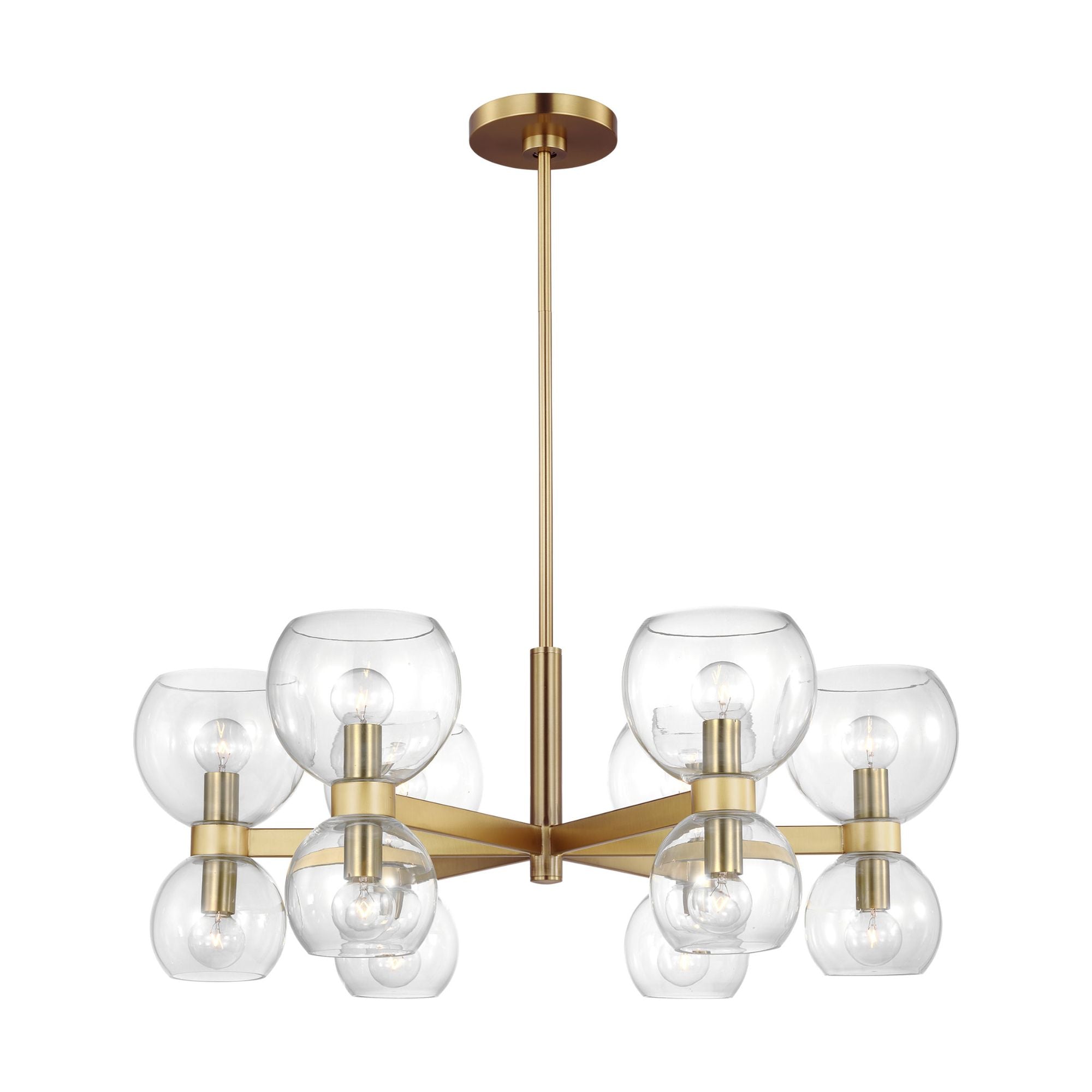 kate spade new york Londyn Small Chandelier in Burnished Brass with Clear Glass