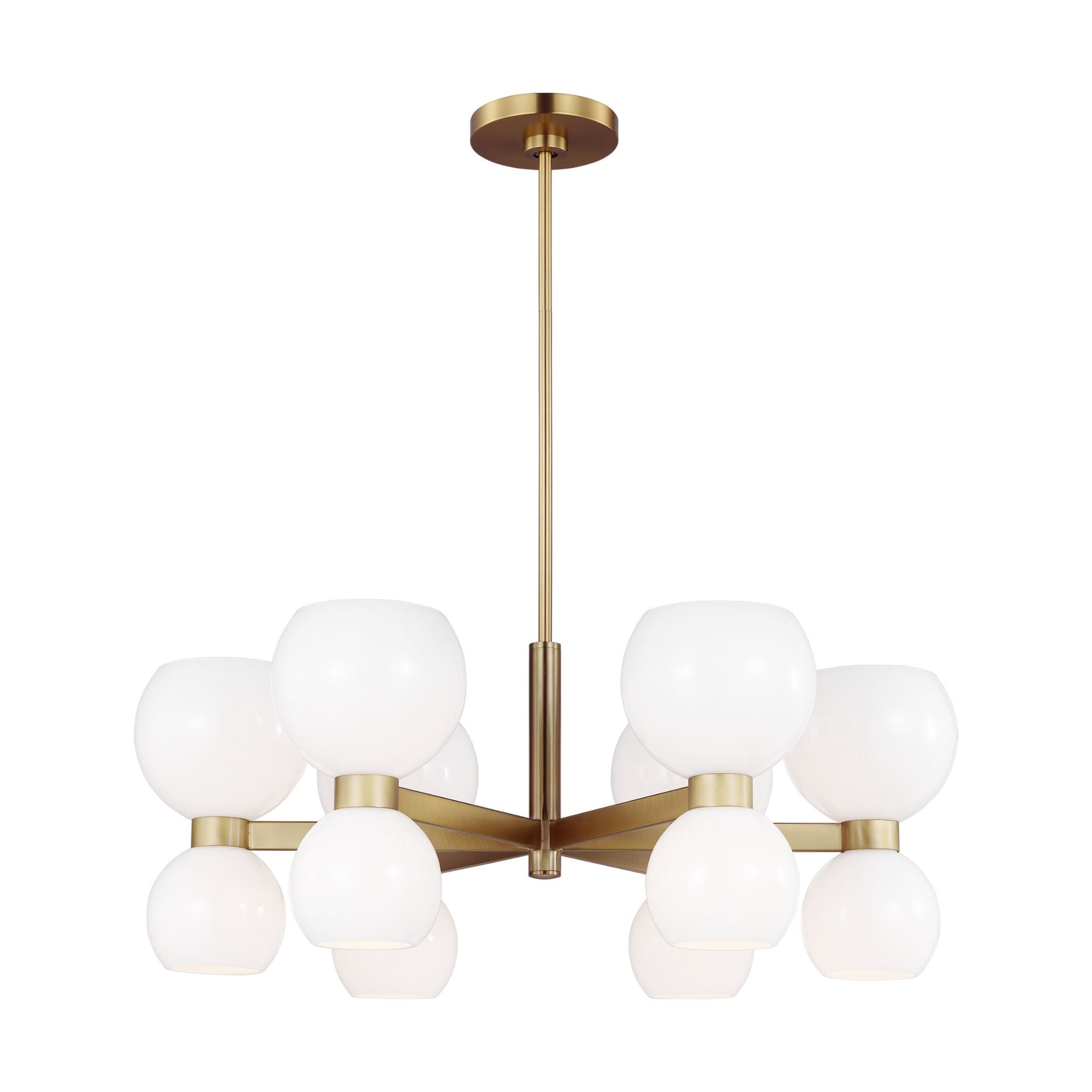 kate spade new york Londyn Small Chandelier in Burnished Brass with Milk White Glass