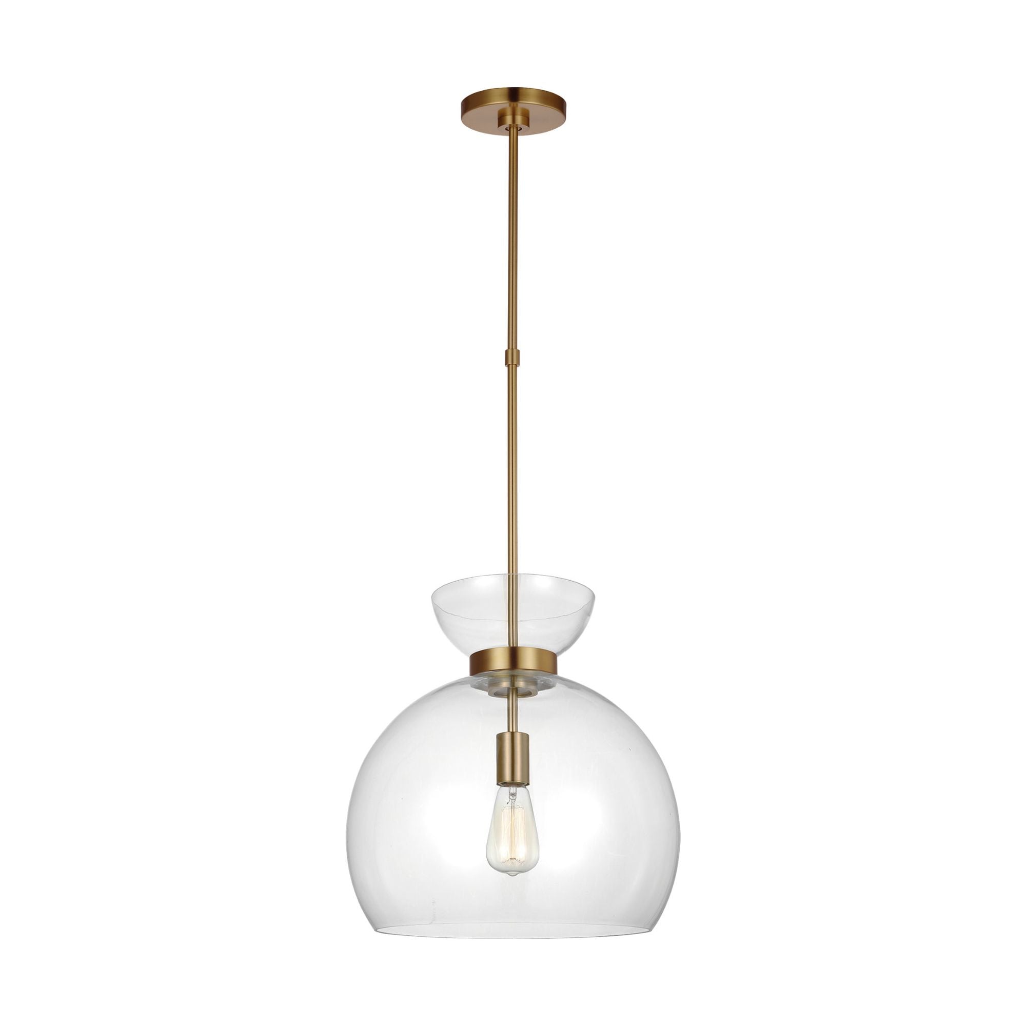 kate spade new york Londyn Round Pendant in Burnished Brass with Clear Glass