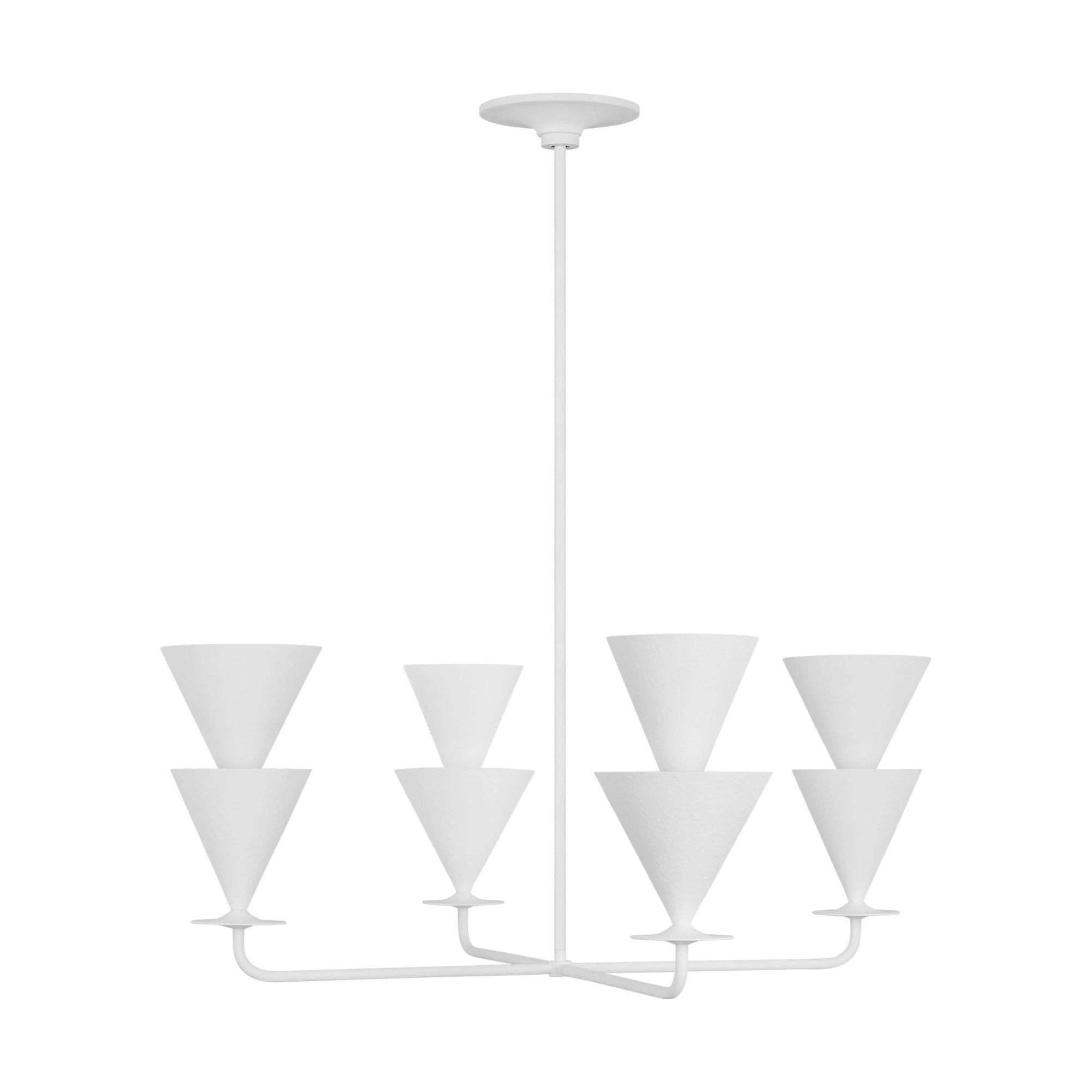 Christiane Lemieux Cornet Large Chandelier in Cast Plaster