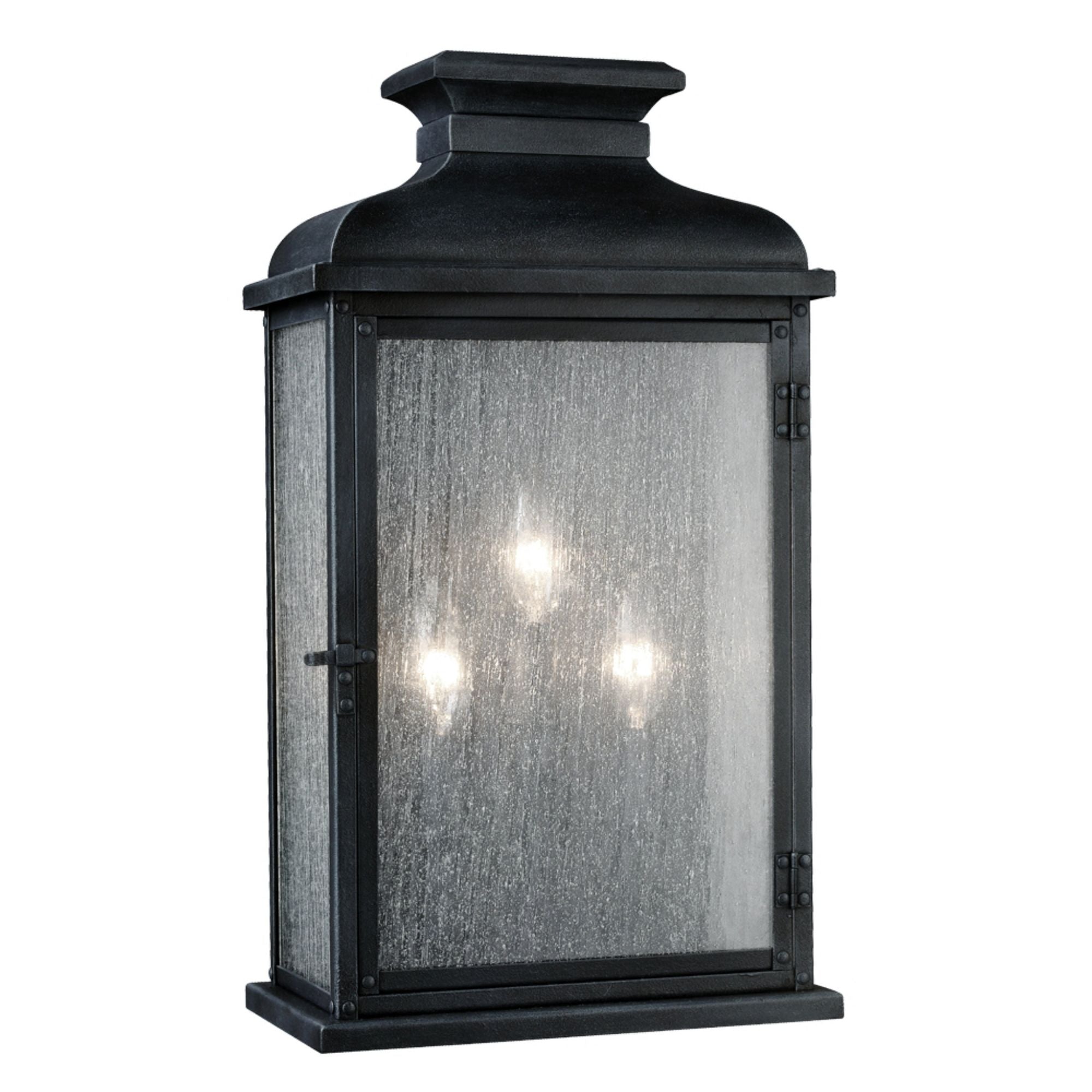 Sean Lavin Pediment Large Lantern in Dark Weathered Zinc