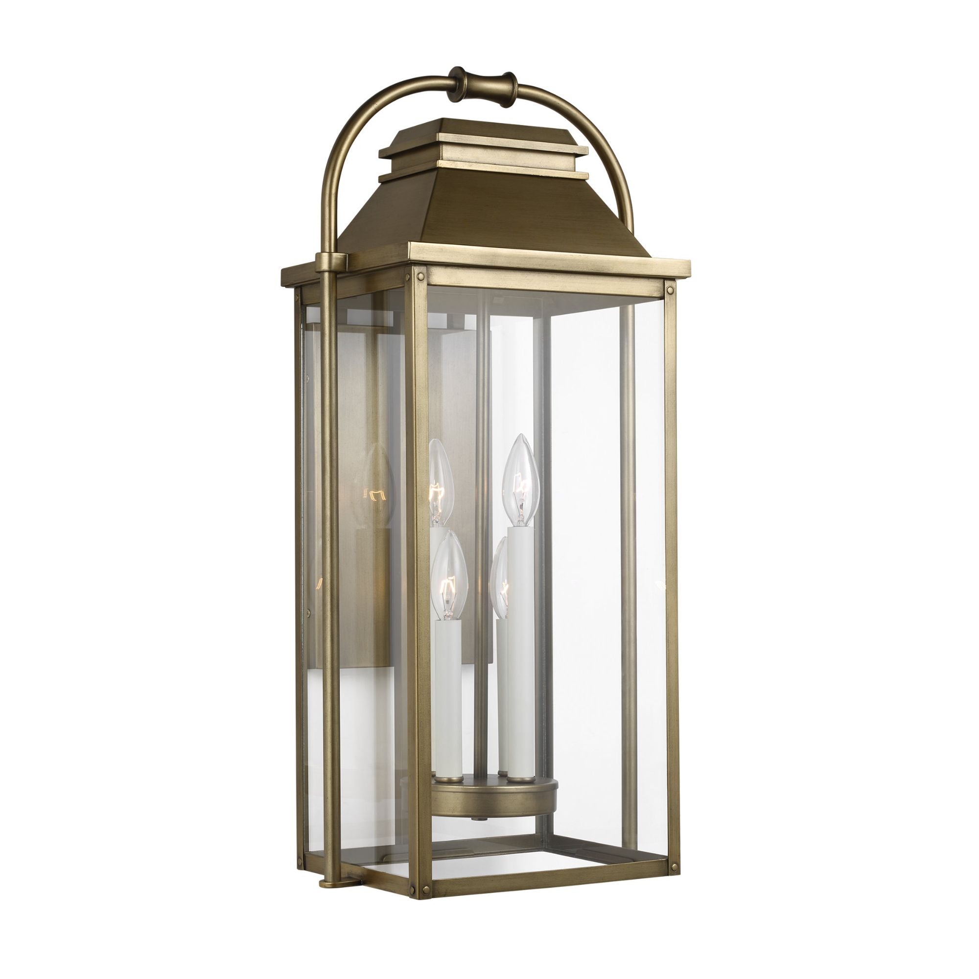 Sean Lavin Wellsworth Large Lantern in Painted Distressed Brass